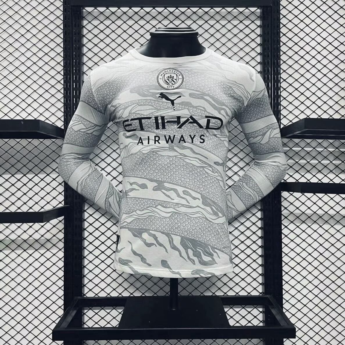 Manchester City 2024 Chinese New Year Pre-match Long Sleeve Jersey - Player Version - JerseysGala
