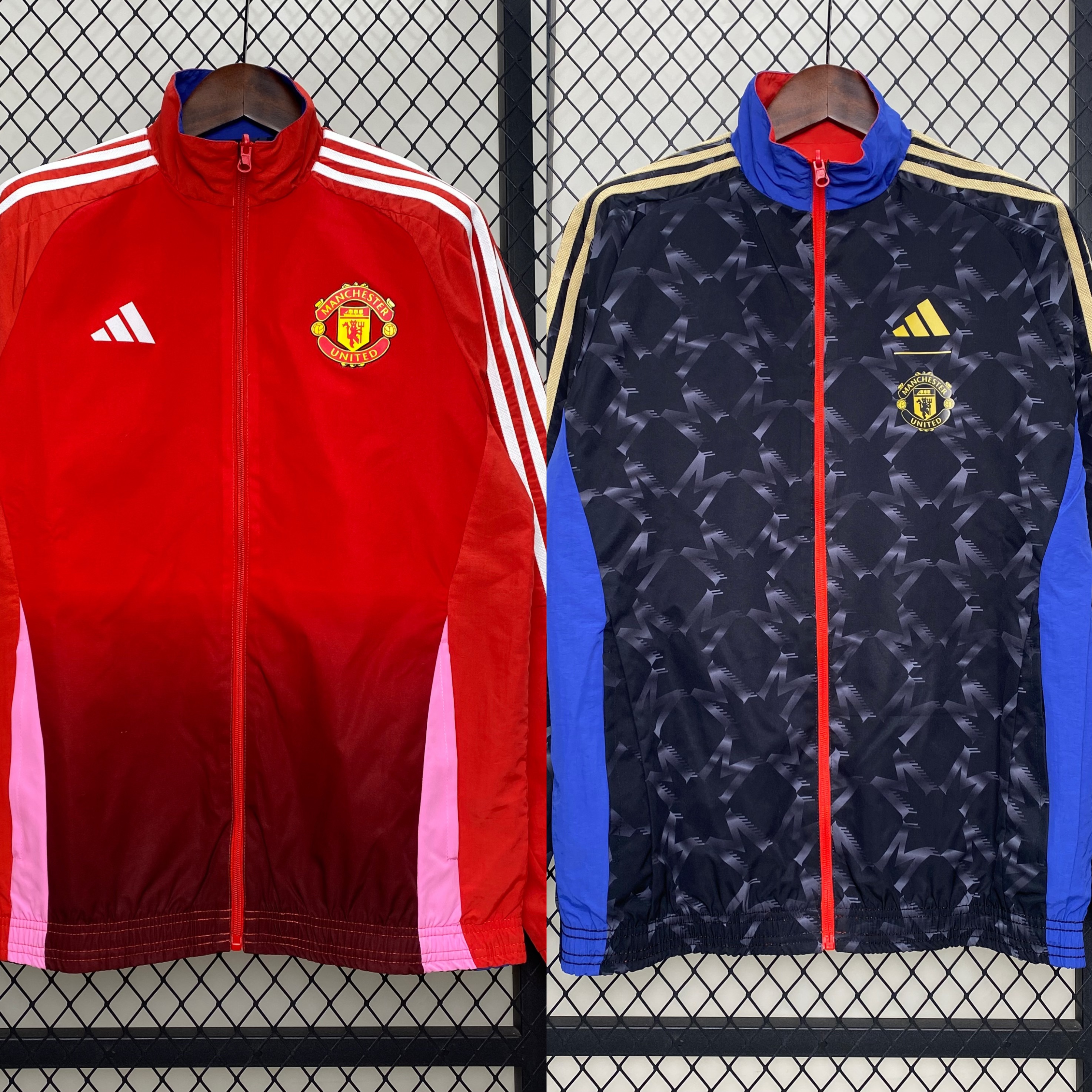 Manchester United 24-25 Double Sided Reversible Windbreaker - Home & Away Jersey Style - JerseysGala