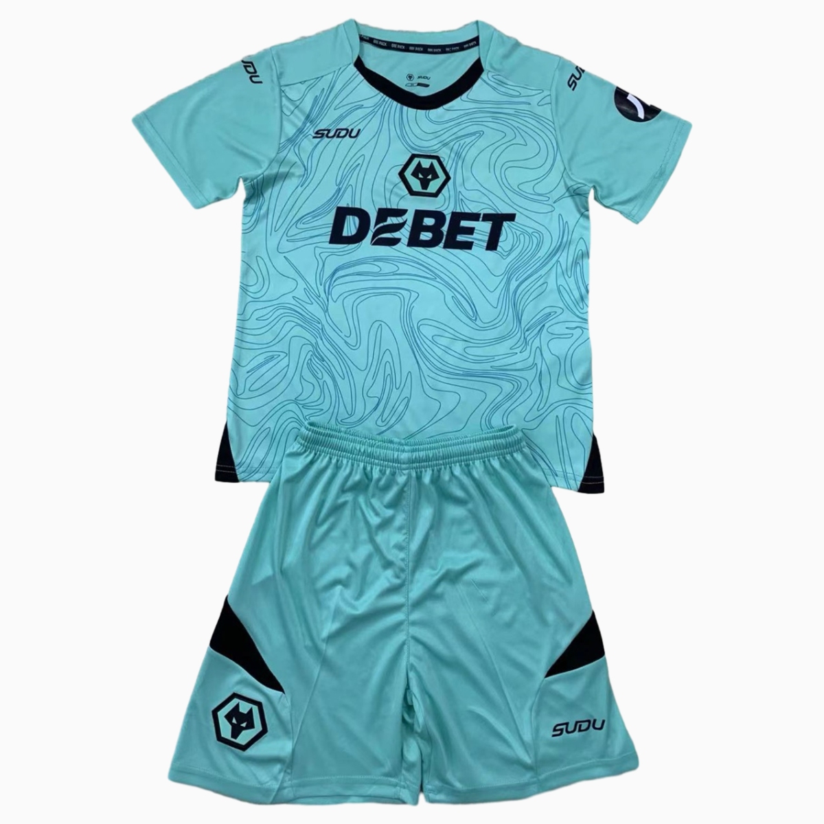 Wolverhampton Wanderers Wolves 24-25 Goalkeeper Lake Blue Men's Adult Jersey Set - Fans Version - JerseysGala