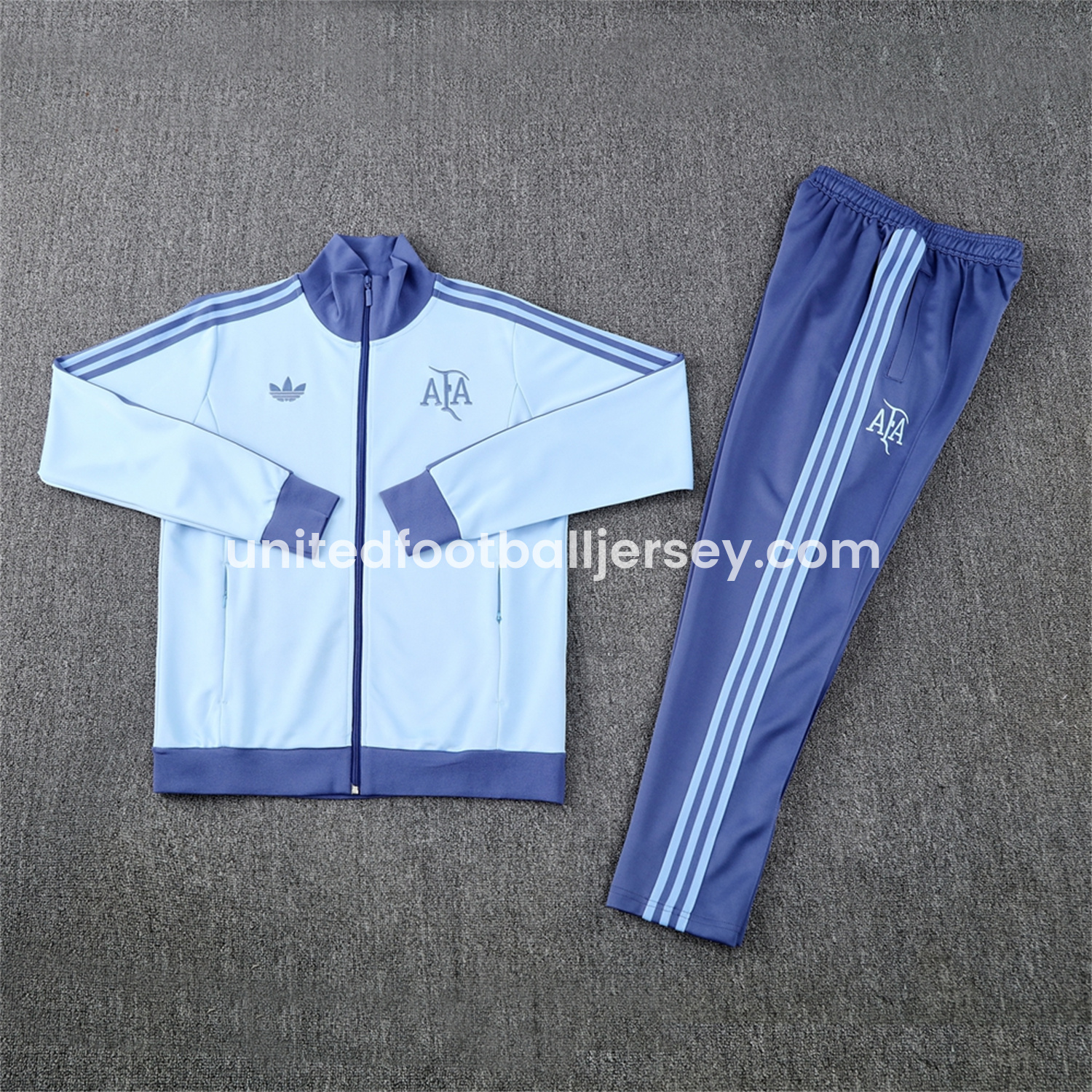 Argentina 24-25 Throwback Jacket Training Tracksuit - Light Blue Jackets & Blue Pants - JerseysGala