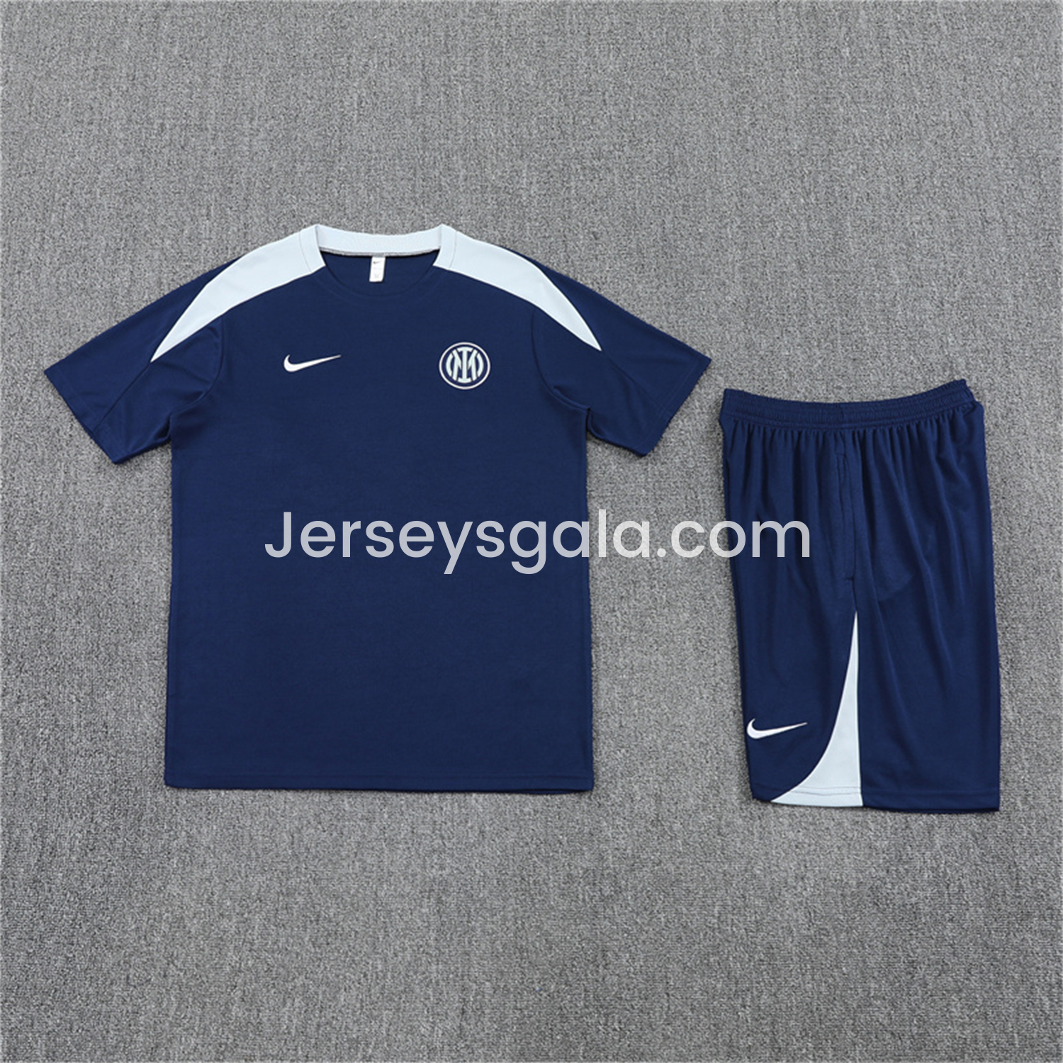 Inter Milan 25-26 Short-Sleeve Training Set - Deep Blue Top & Deep Blue shorts - JerseysGala