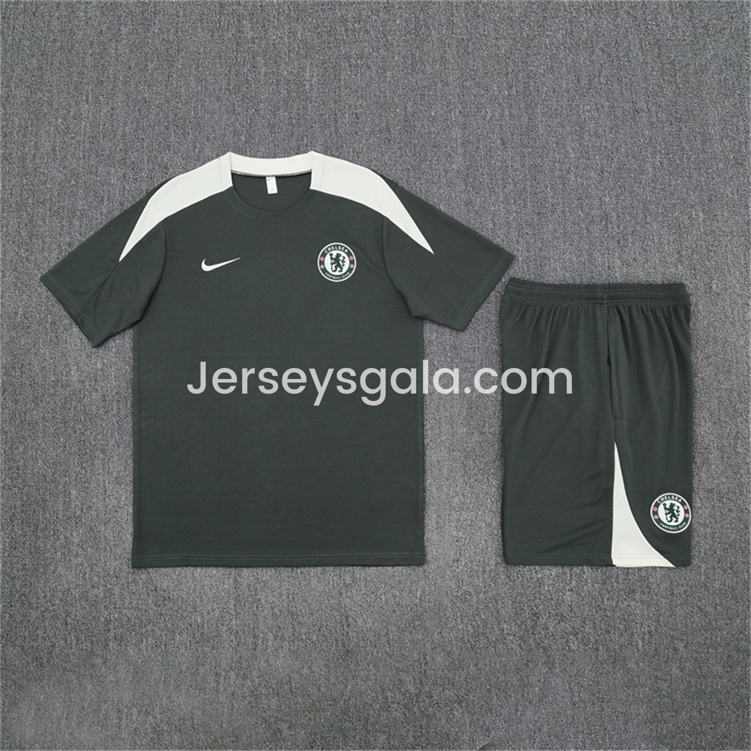 C.H.E.L.S.E.A 25-26 Short-Sleeve Training Set - Army Green Top & Army Green Shorts - JerseysGala