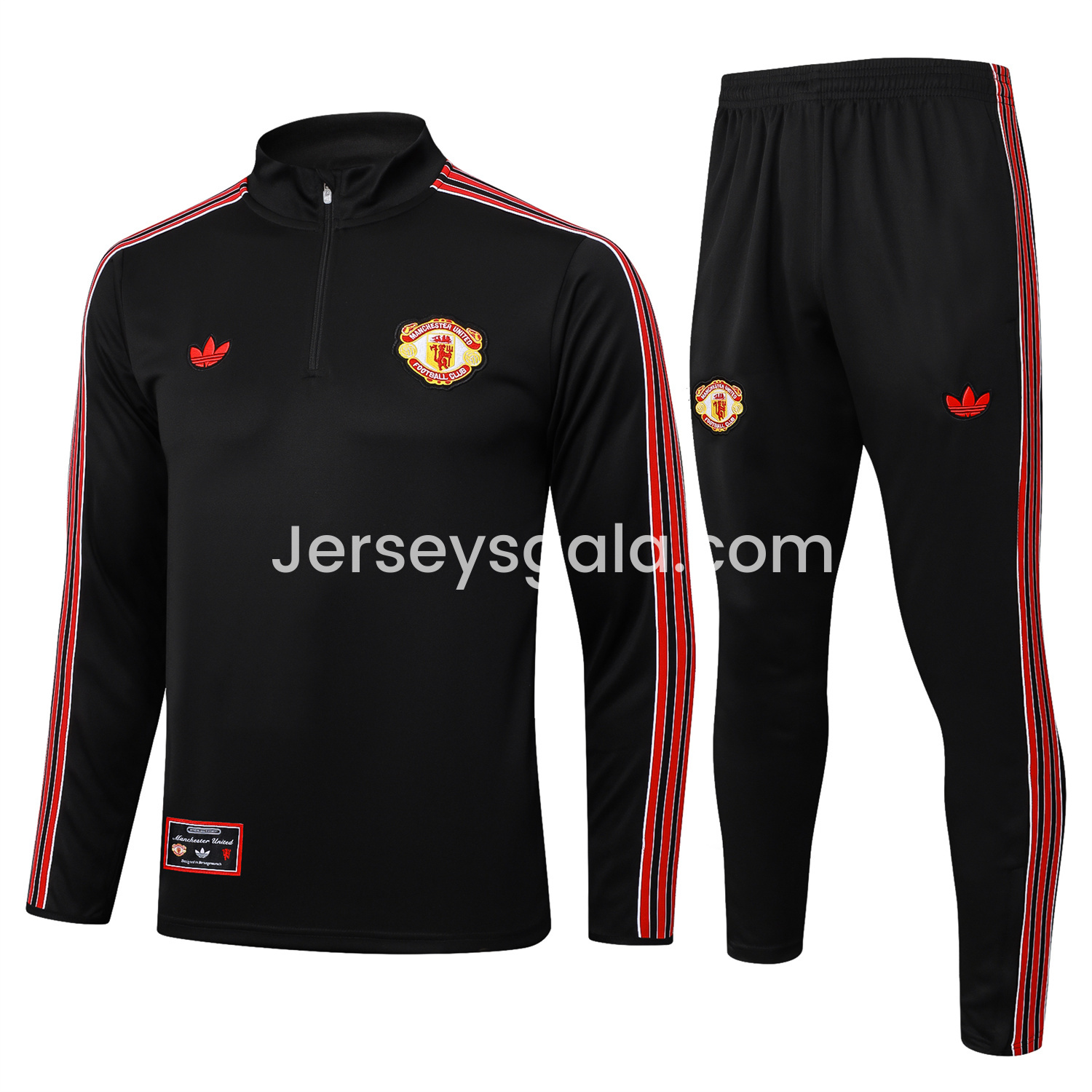 Manchester United 25-26 Originals Terrace Icon Jacket Training Tracksuit - Black - JerseysGala