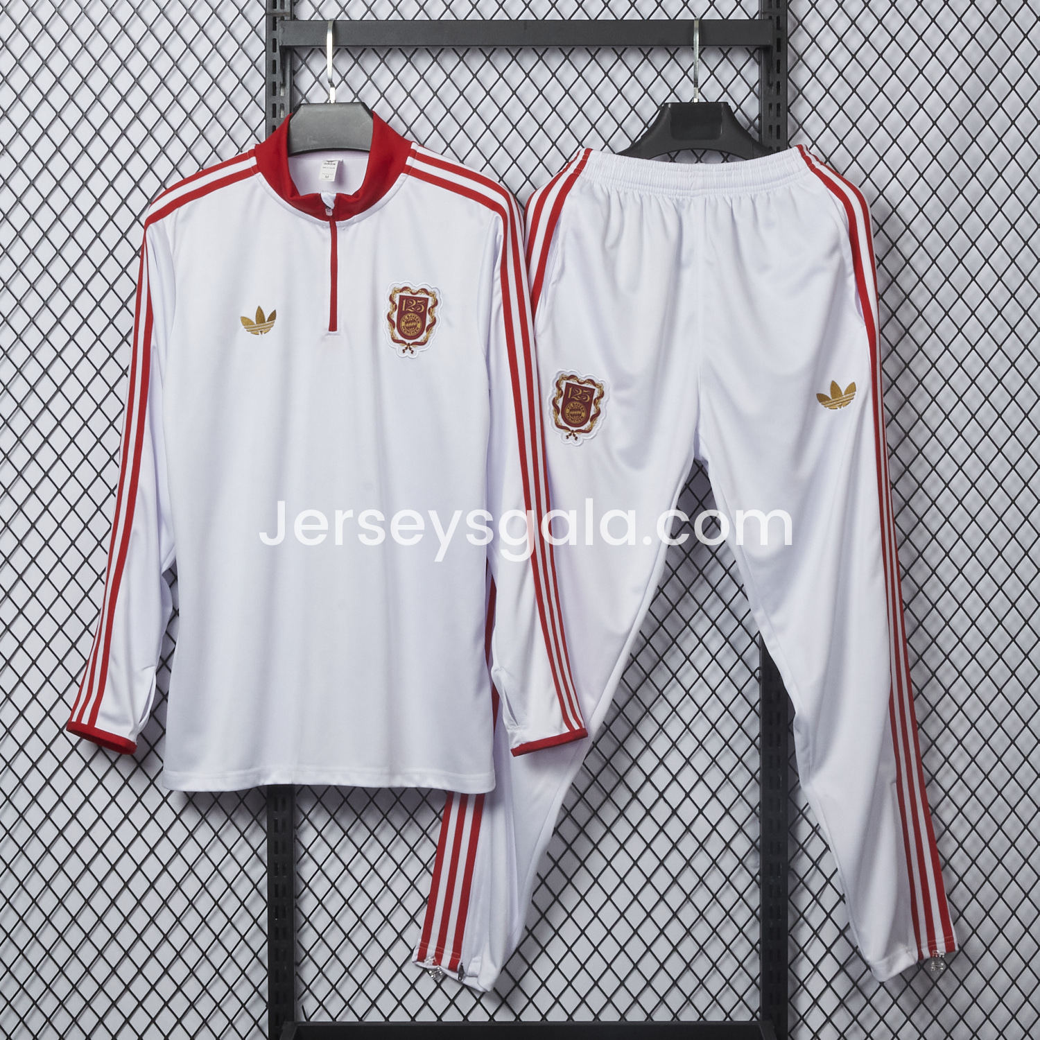 Bayern Munich 2025 125th Anniversary 1/4-Zip Long Sleeves Training Set - White - JerseysGala