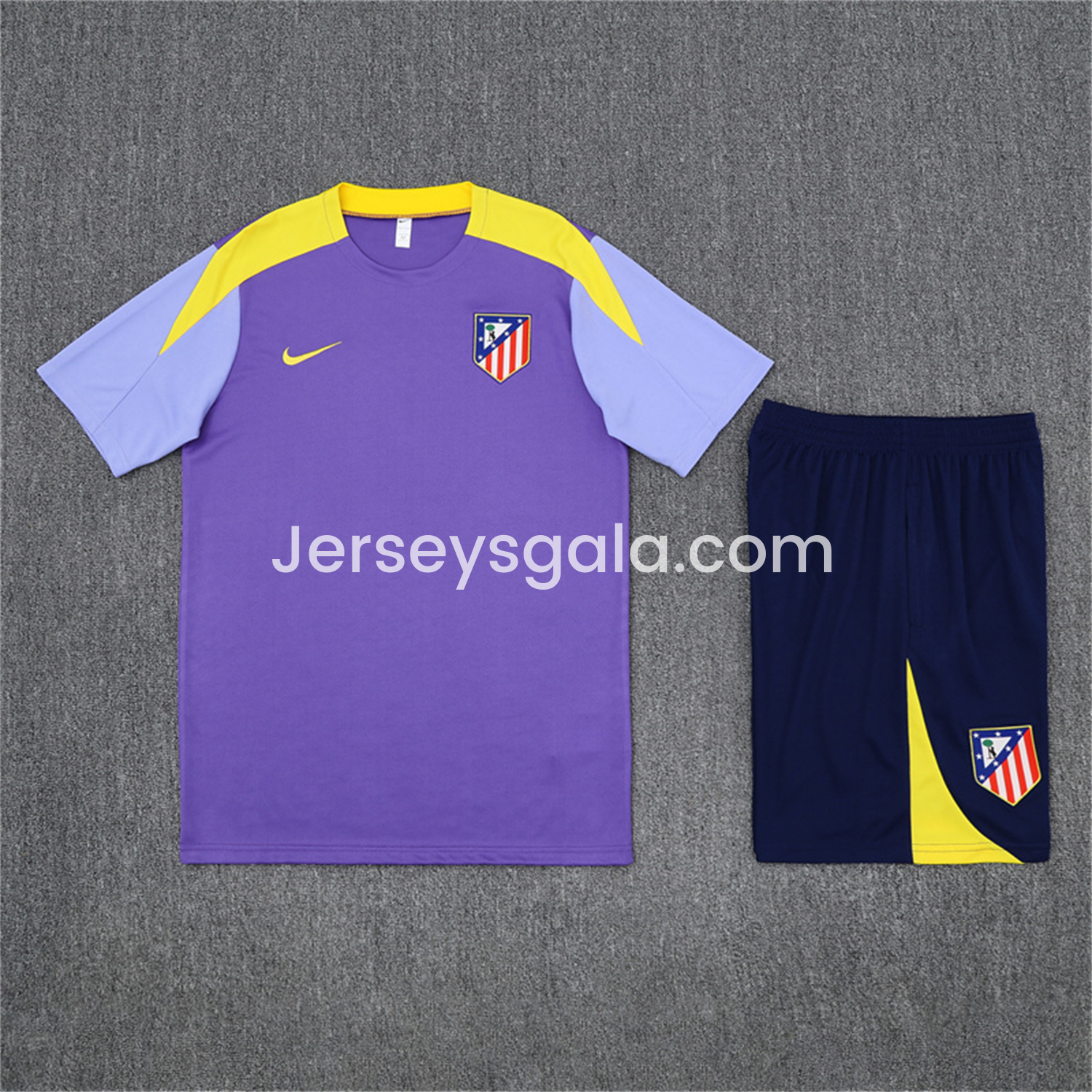 Atletico Madrid 25-26 Short-Sleeve Training Set - Purple Top & Royal Blue shorts - JerseysGala
