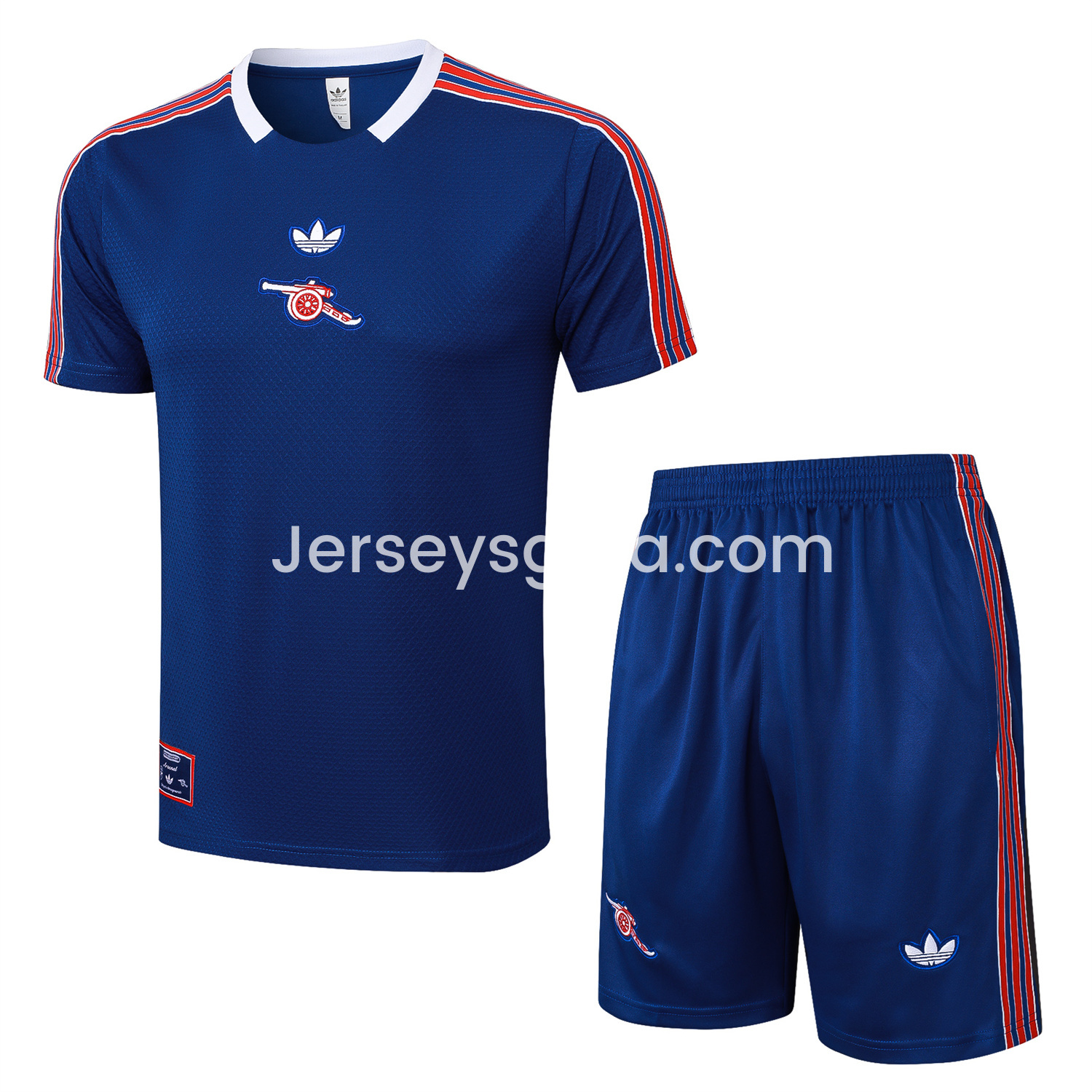 Arsenal 25-26 Throwback Trefoil Short-Sleeve Training Set - Royal Blue Top and Shorts - JerseysGala