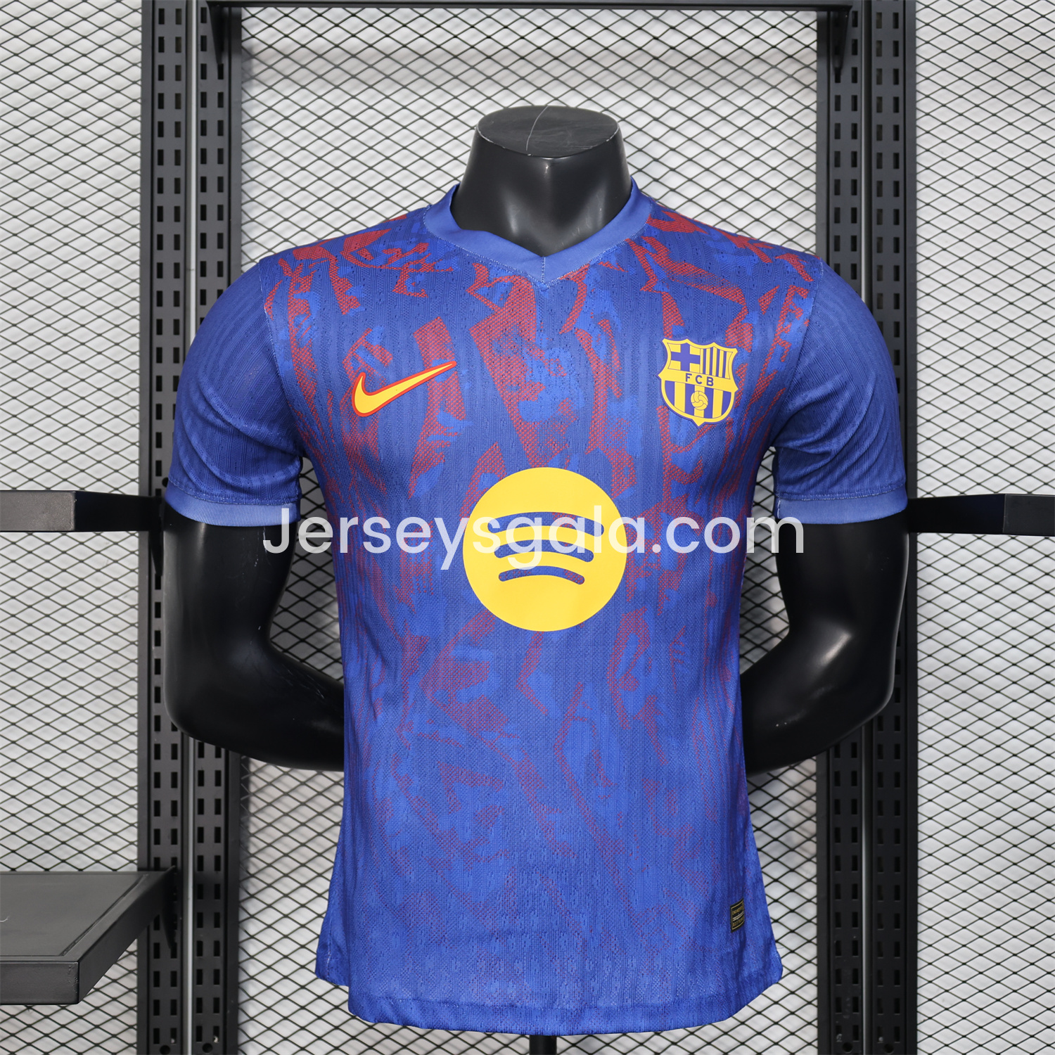 B.A.R.S.A 25-26 Blue Gradient and Red Shaped Pattern Pattern Jersey - Player Version - JerseysGala