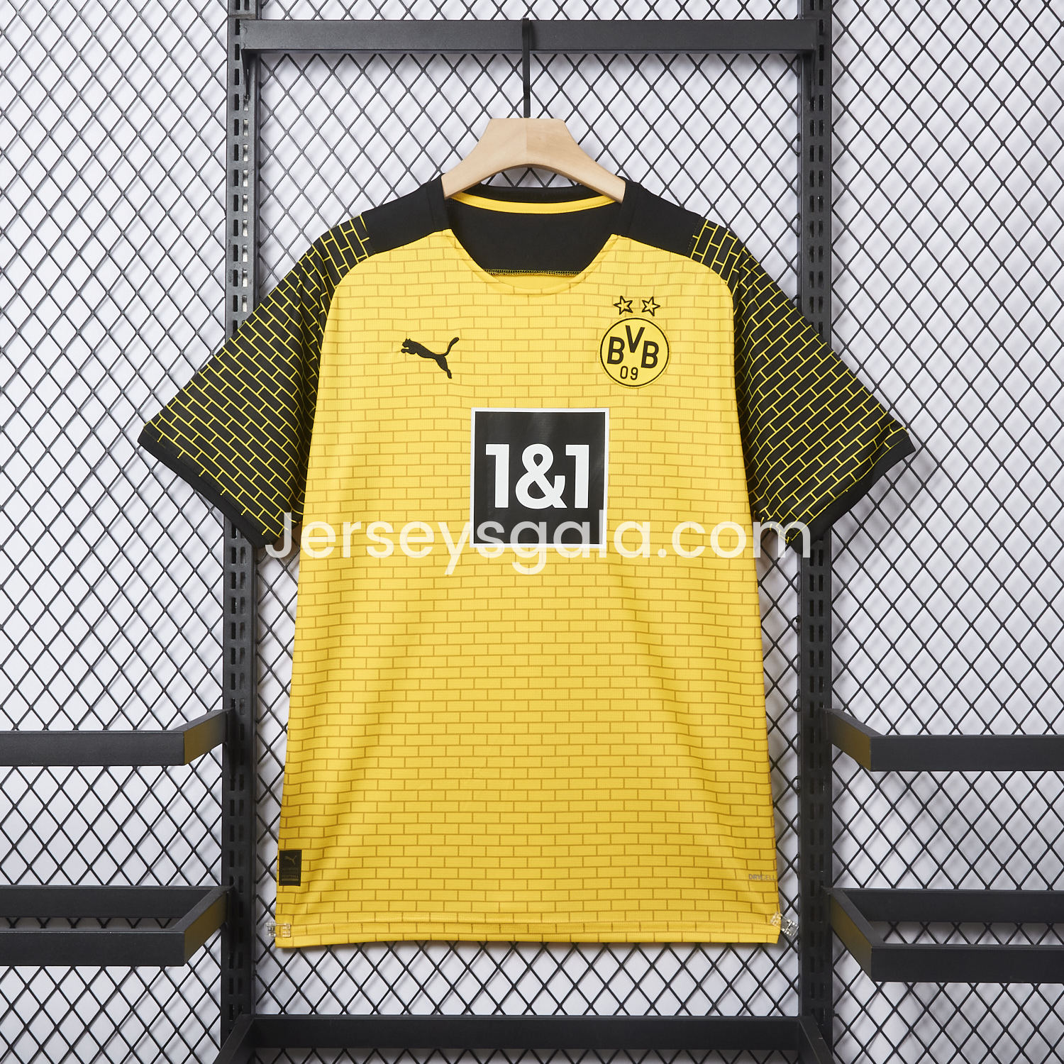 Dortmund 25-26 Pre-Match Training Yellow Brickwork Pattern Jersey - Fans Version - JerseysGala