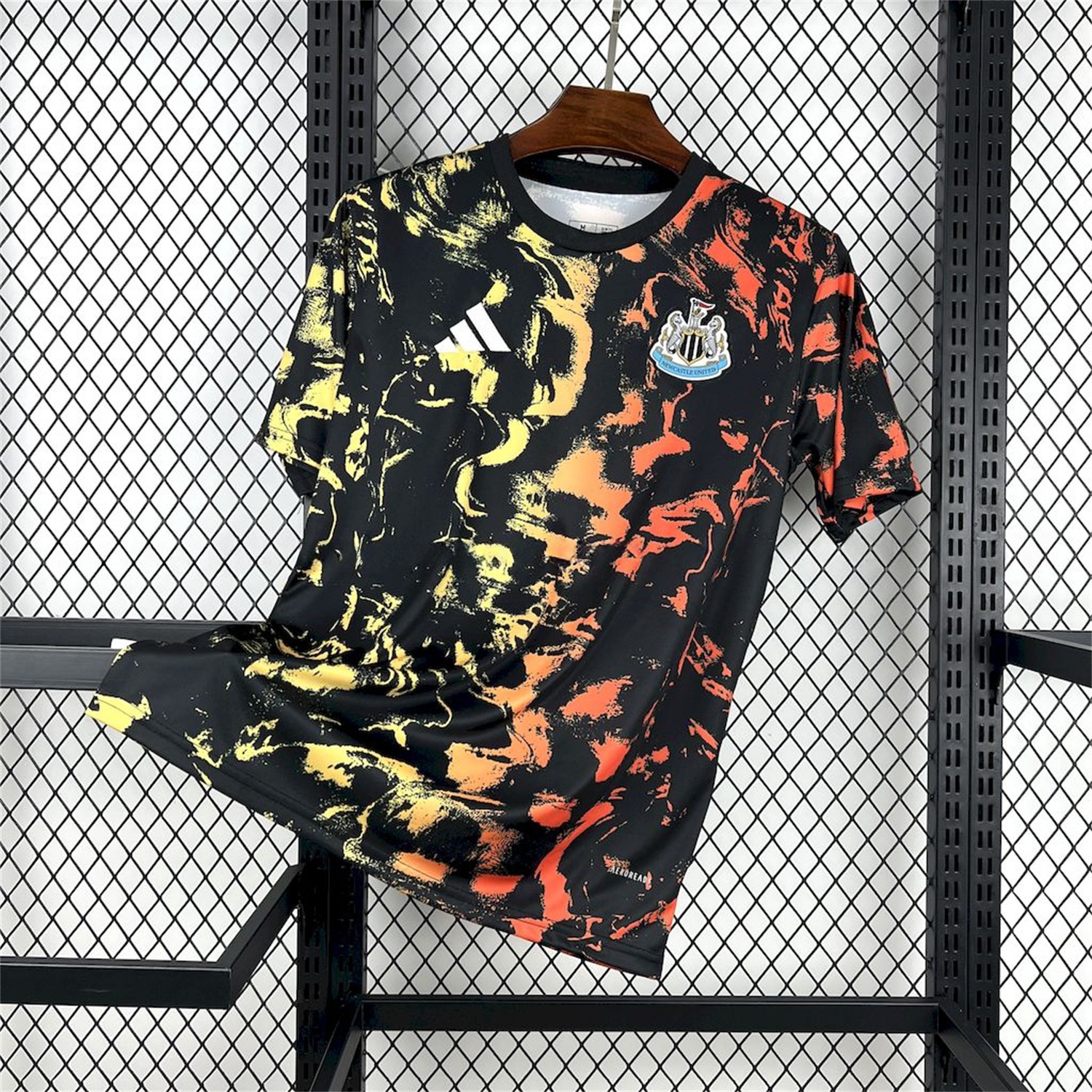Newcastle United 25-26 Orange Red Graffiti Black Pre-Match Training Jersey - Fans Version - JerseysGala