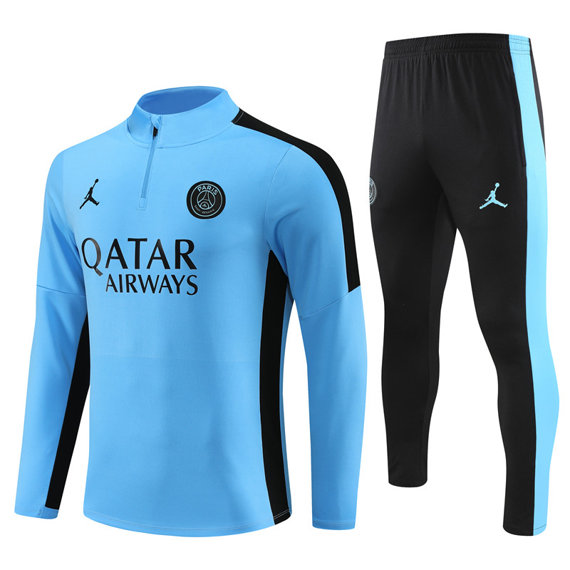 Paris Saint-Germain PSG 23-24 Long Sleeve Training Set -Light Blue - JerseysGala