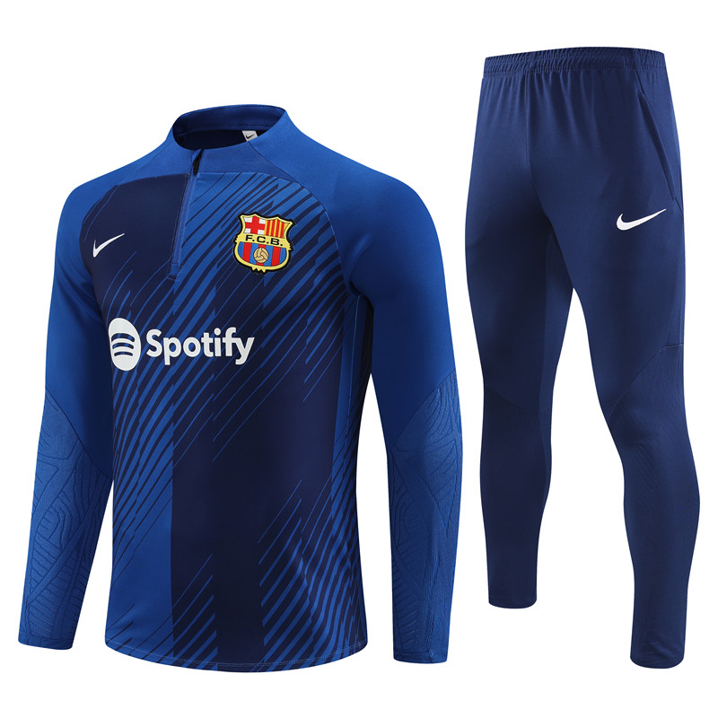 B.A.R.S.A 23-24 Kids Long Sleeve Training Set Blue Camouflage - JerseysGala