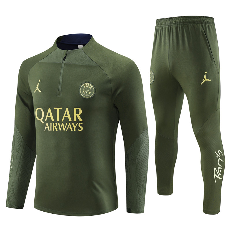Paris Saint-Germain PSG 23-24 Long Sleeve Training Set -Pitch Green - JerseysGala