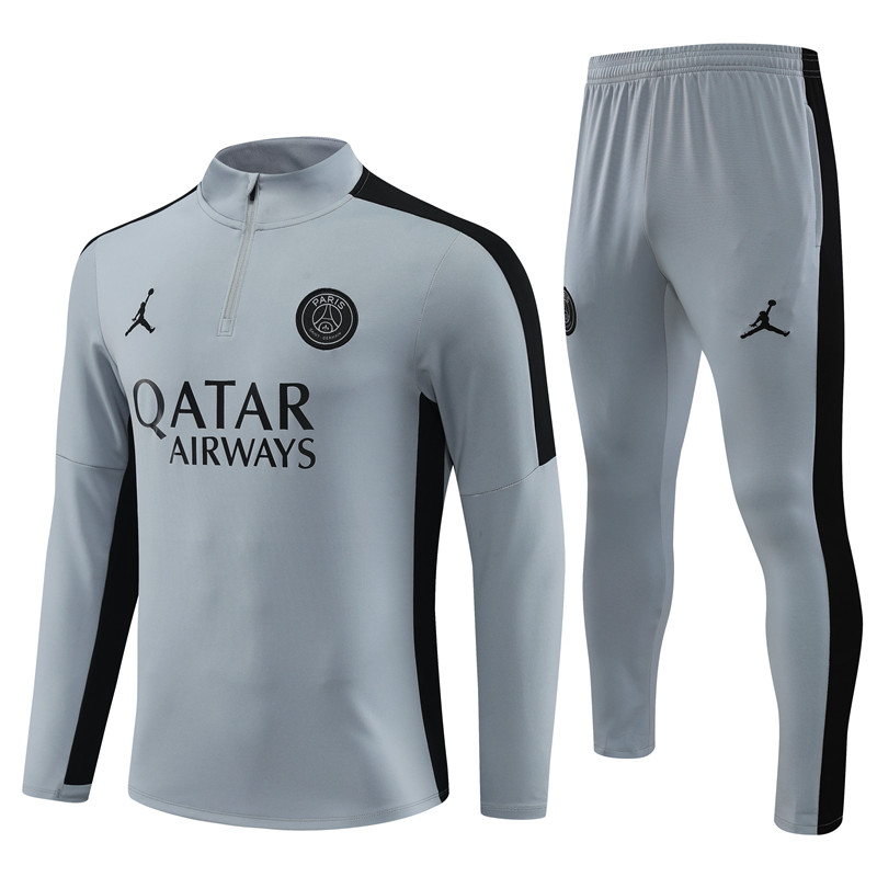 Paris Saint-Germain PSG 23-24 Long Sleeve Training Set -Light Gray - JerseysGala