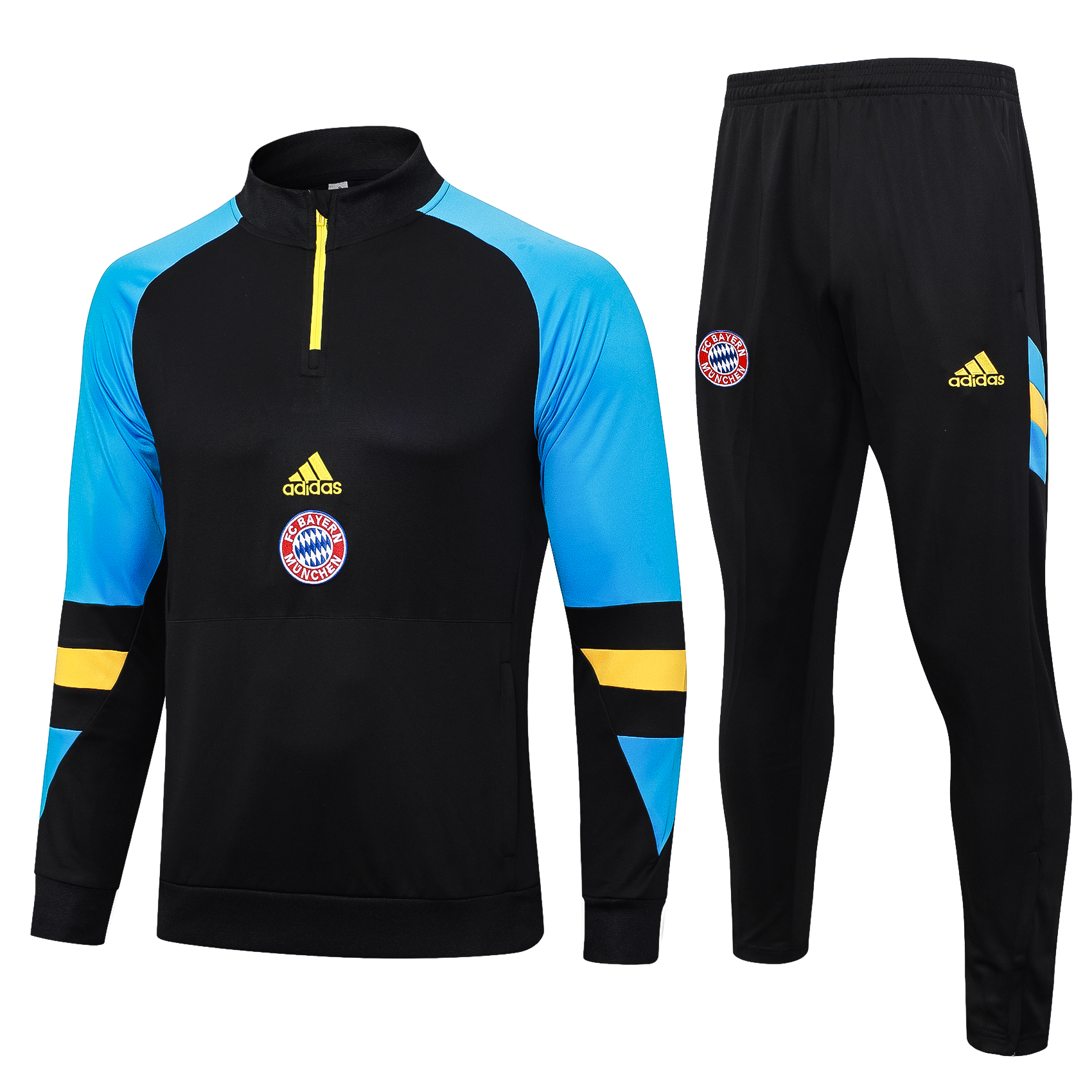 Bayern Munich 23-24 Long Sleeve Training Set -Black and Blue - JerseysGala