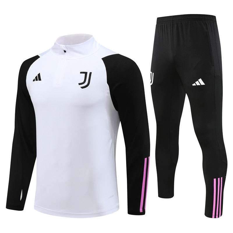 Juventus 23-24 Kids Long Sleeve Training Set Black and White - JerseysGala