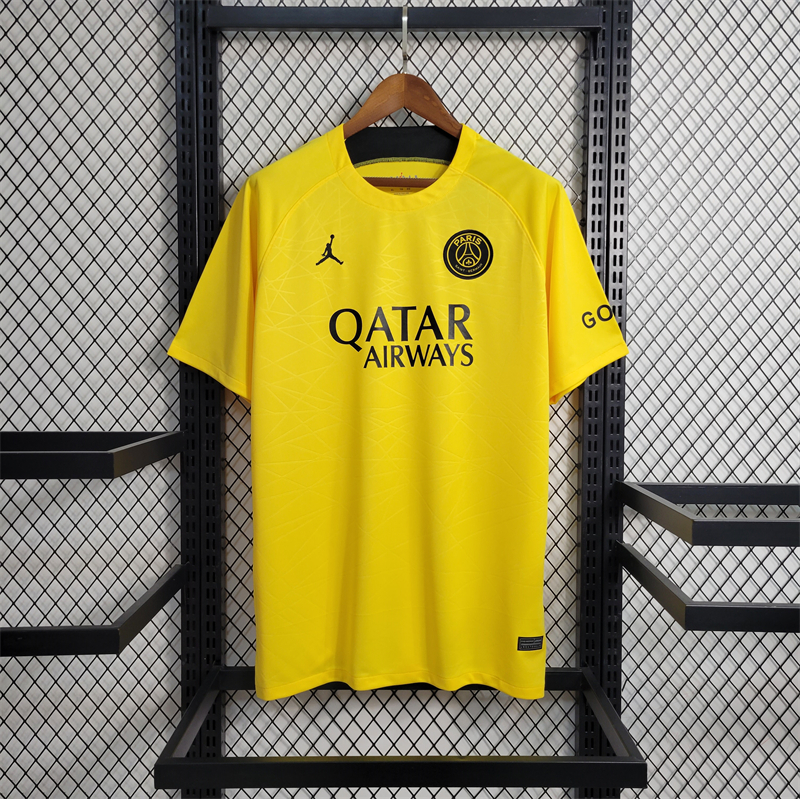 Paris Saint-Germain PSG 23-24 Yellow Training Jersey Football - Fans Version - JerseysGala
