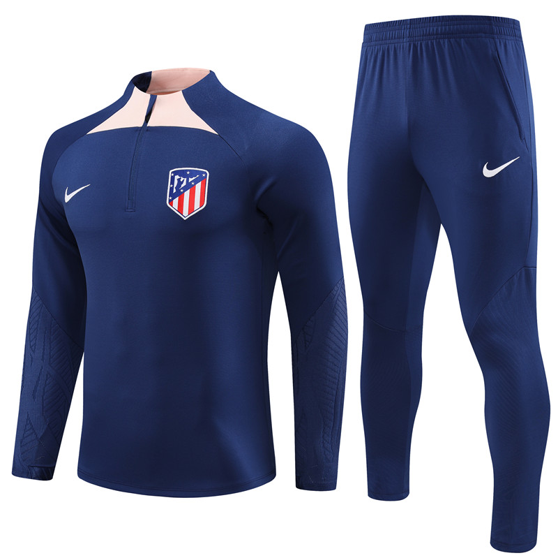 Atletico Madrid 23-24 Kids Long Sleeve Training Set Royal Blue - JerseysGala
