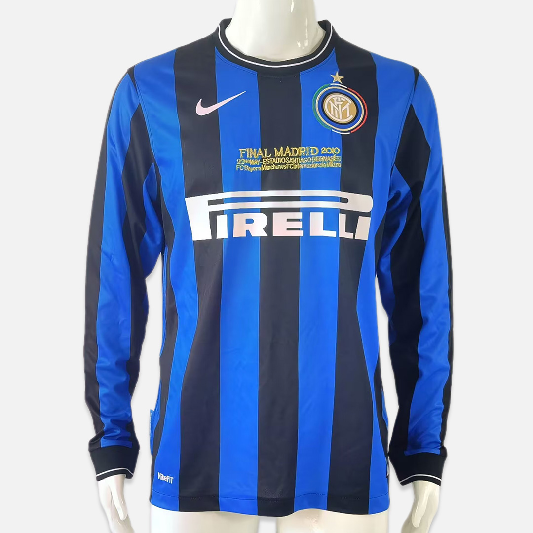 Retro Inter Milan 09-10 Home Stadium Long Sleeve Jersey - Champions League Final - JerseysGala