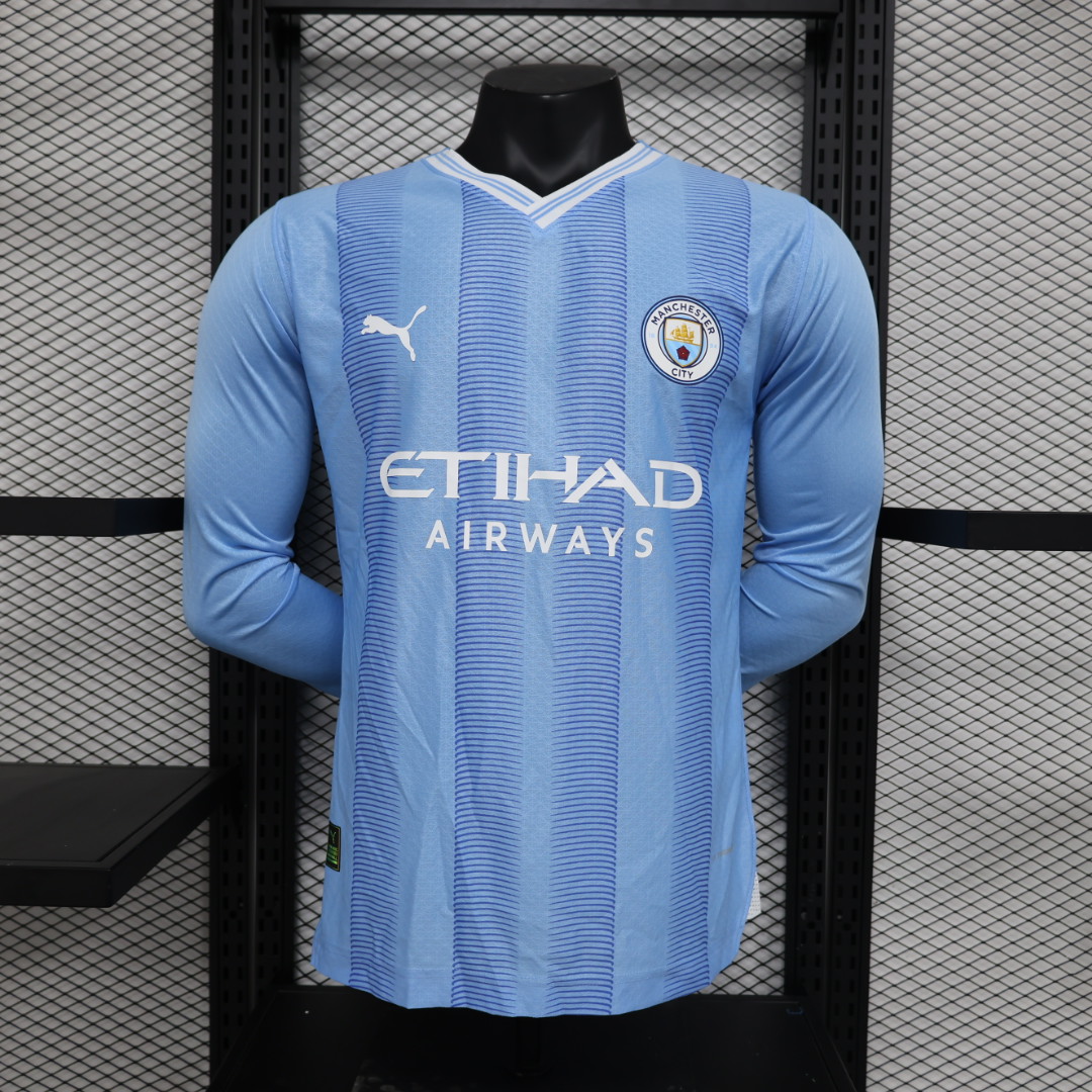 23/24 Manchester City Home Long Sleeve Jersey - Player Version - JerseysGala