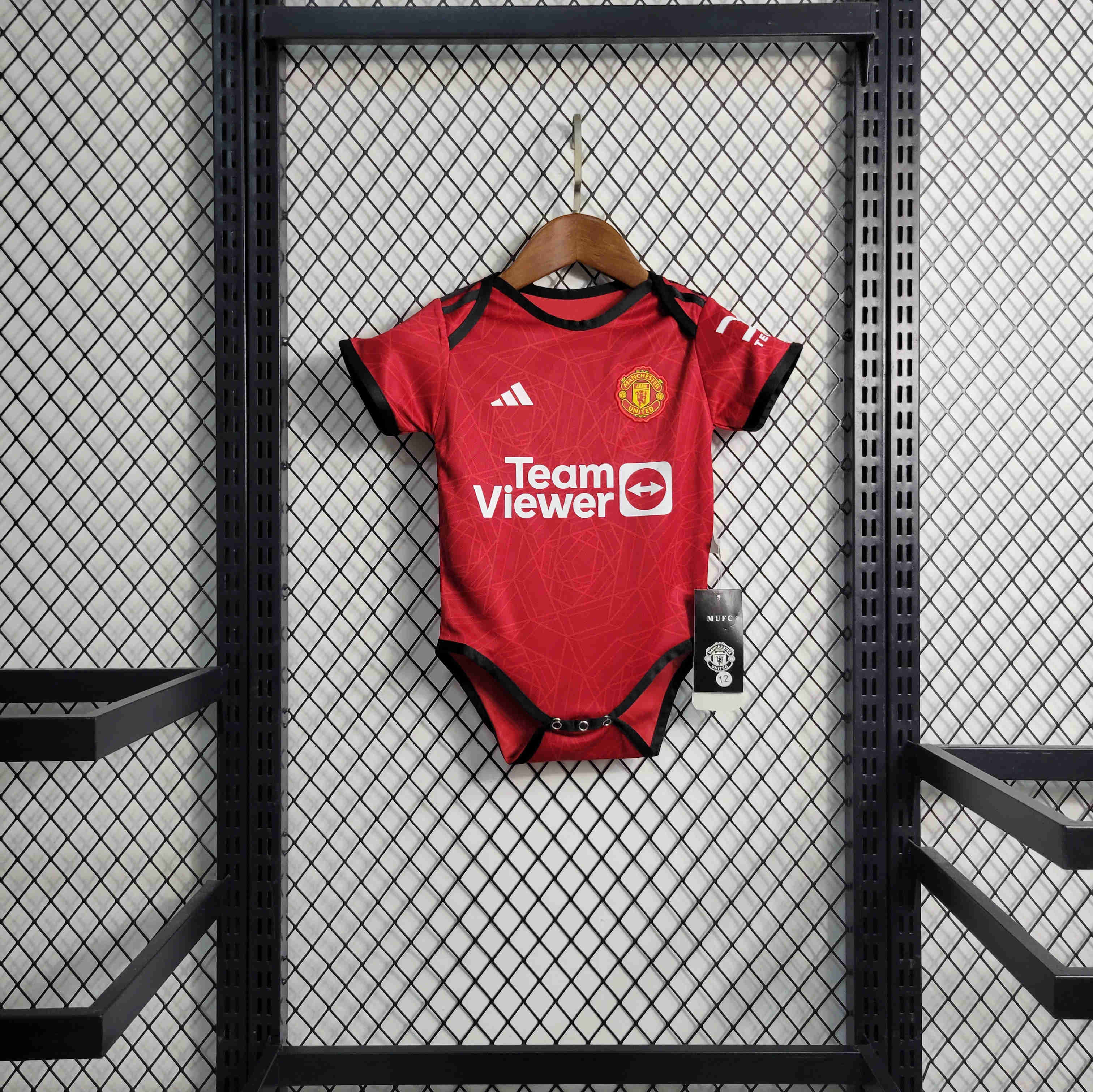 23-24 Manchester United Home Baby Kit Crawling Suit Size 9-12 - JerseysGala