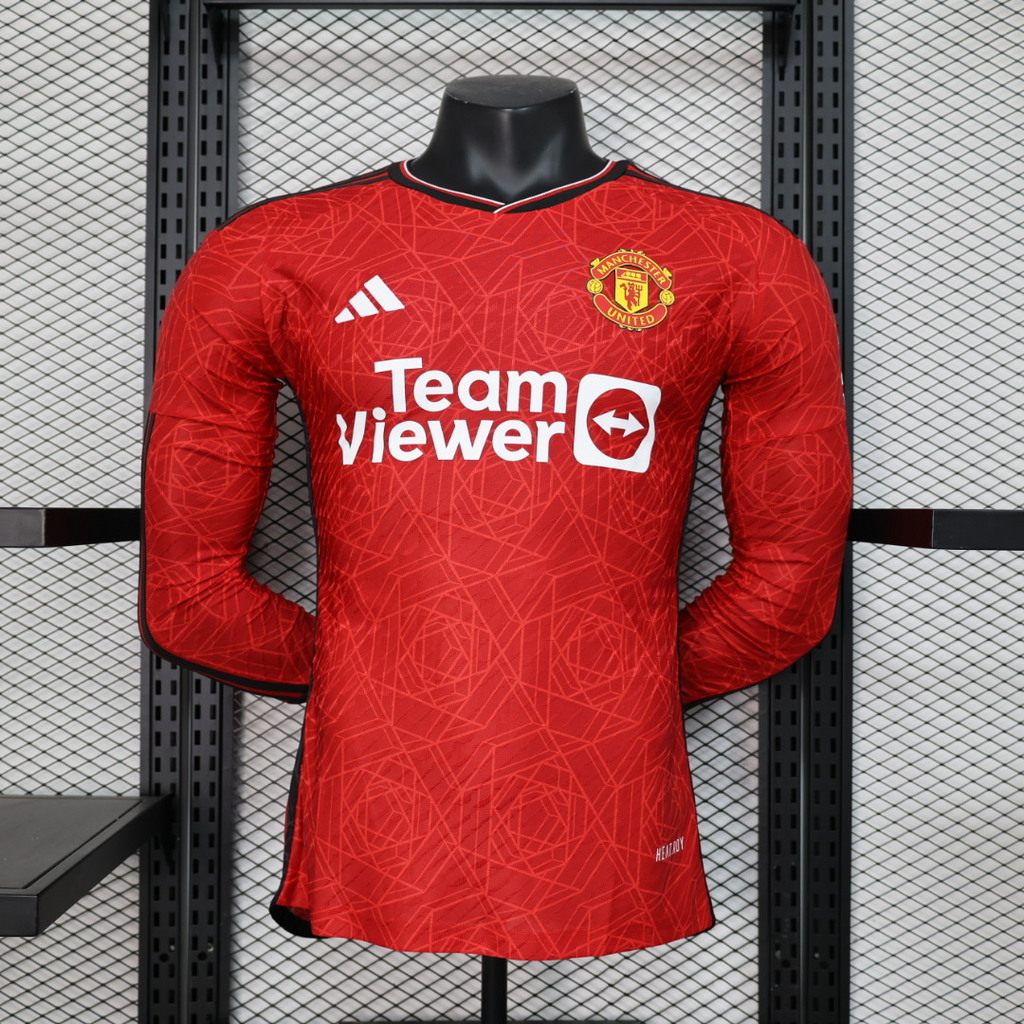 Manchester United 23-24 Home Long Sleeve Jersey - Player Version - JerseysGala