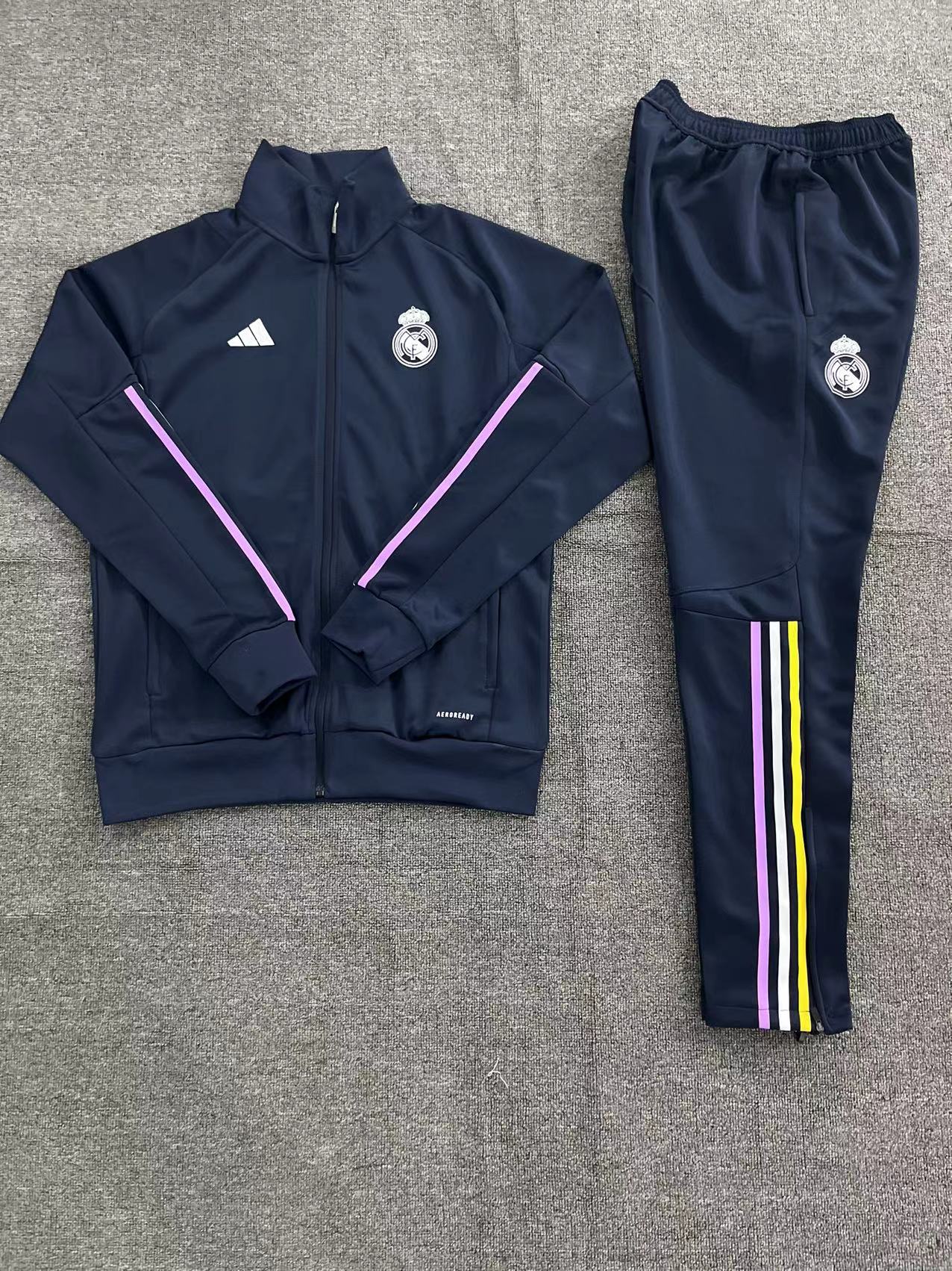 Real Madrid 23-24 Kids Jacket Training Tracksuit - Royal Blue - JerseysGala