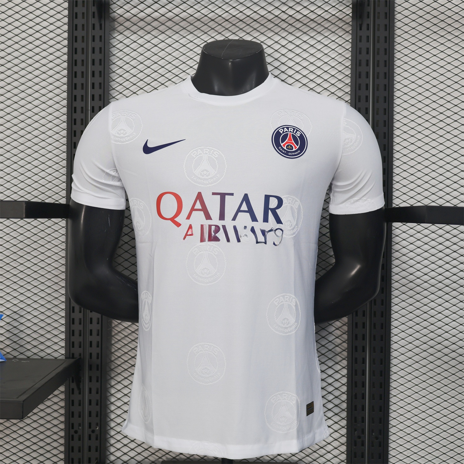 Paris Saint-Germain PSG 25-26 White Jersey with Team Logo Decoration and Gradient Advertising - Player Version - JerseysGala