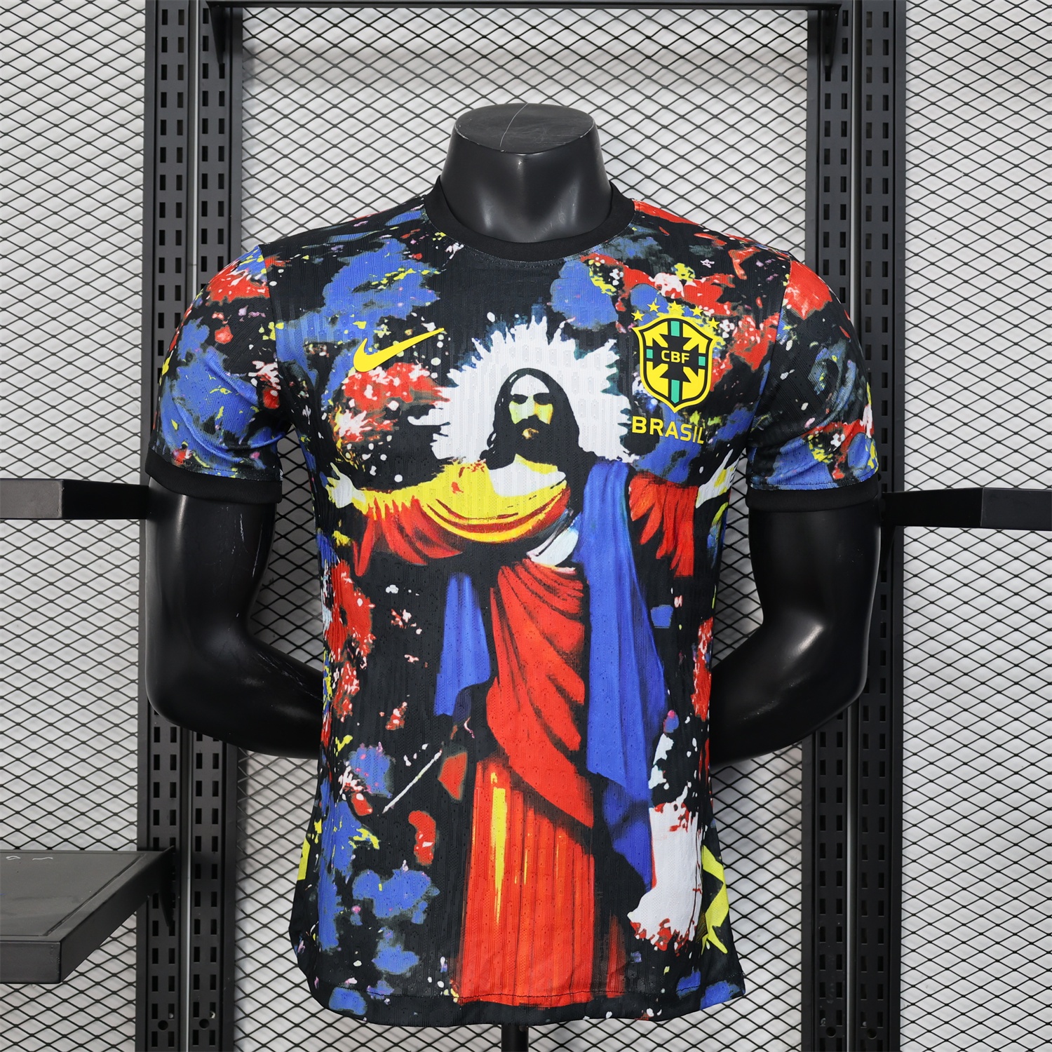 Brazil 25-26 Colorful Jesus Statue Special Colorful Graffiti Jersey - Player Version - JerseysGala