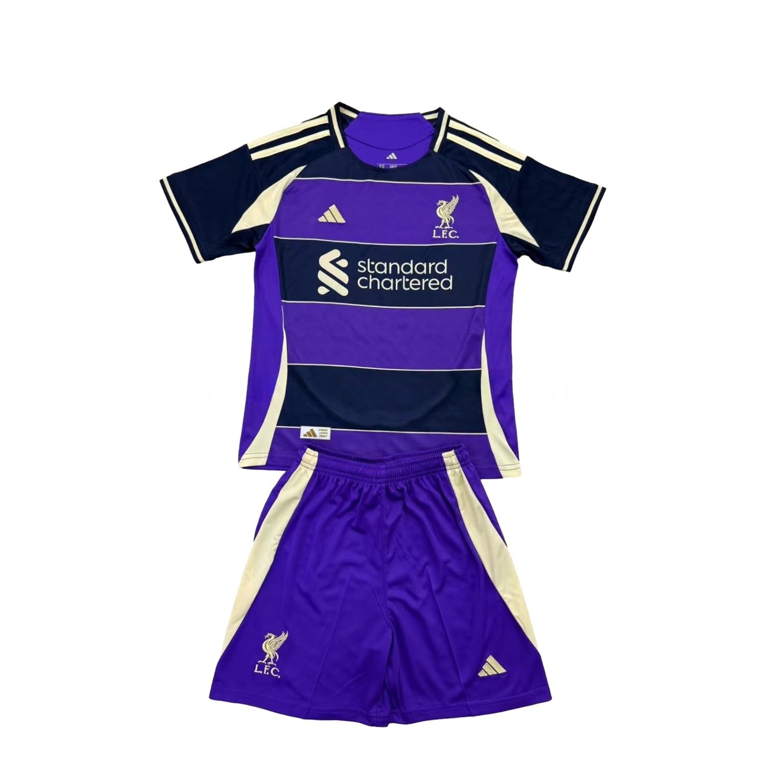 Liver.pool 25-26 Purple Dark Blue Horizontal Stripes Concept Men's Adult Jersey Set - Fans Version - JerseysGala