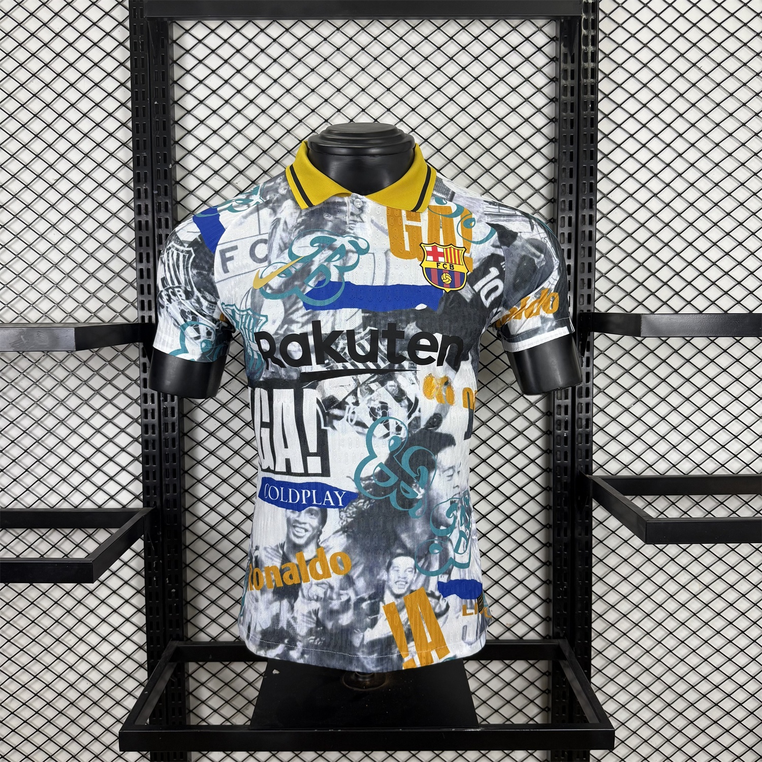 B.A.R.S.A 25-26 Ronaldinho Photo Collage Style POLO Colorful Special Jersey - Player Version - JerseysGala