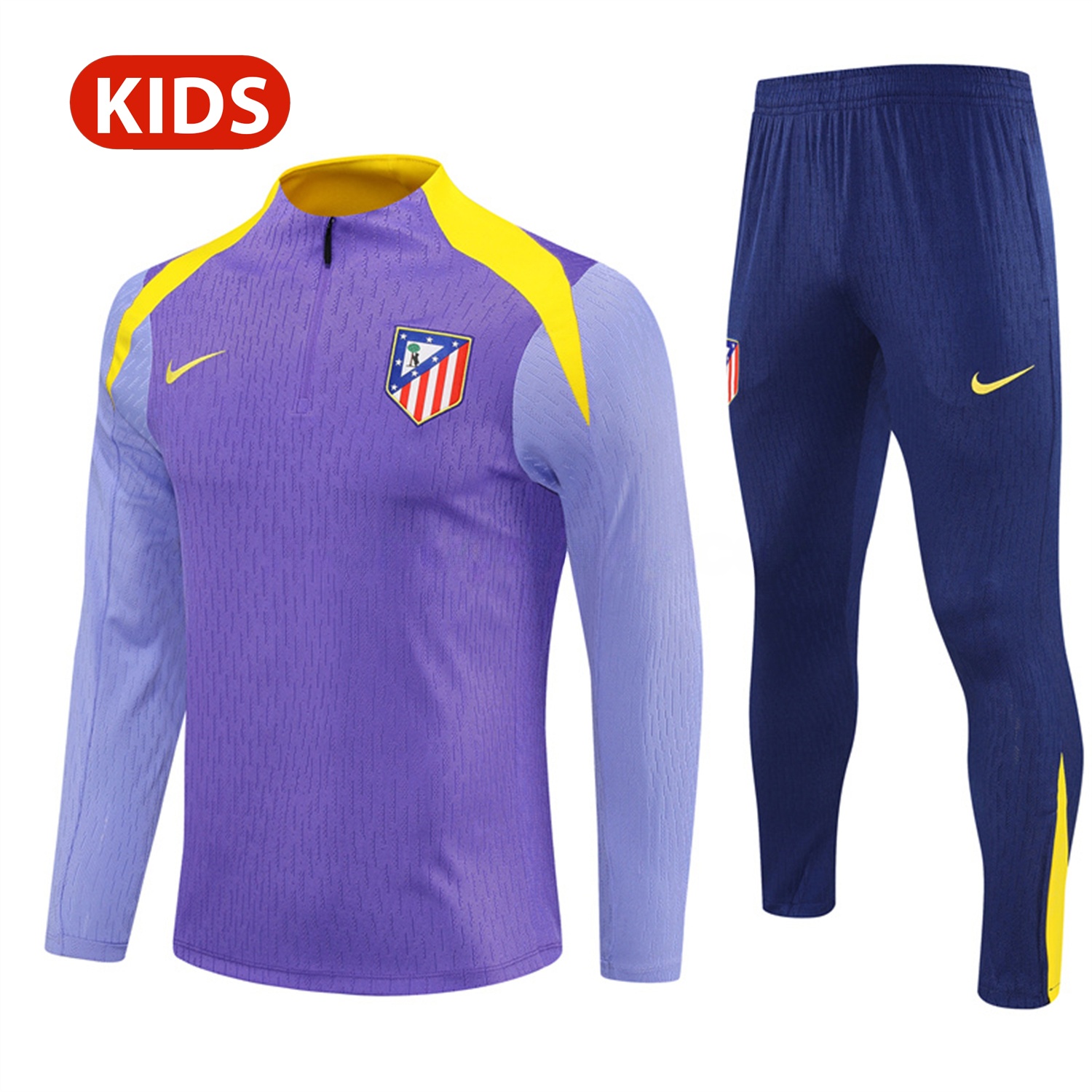 Atletico Madrid 25-26 Kid Long Sleeves Training Set - Purple Top & Purple Pants - JerseysGala