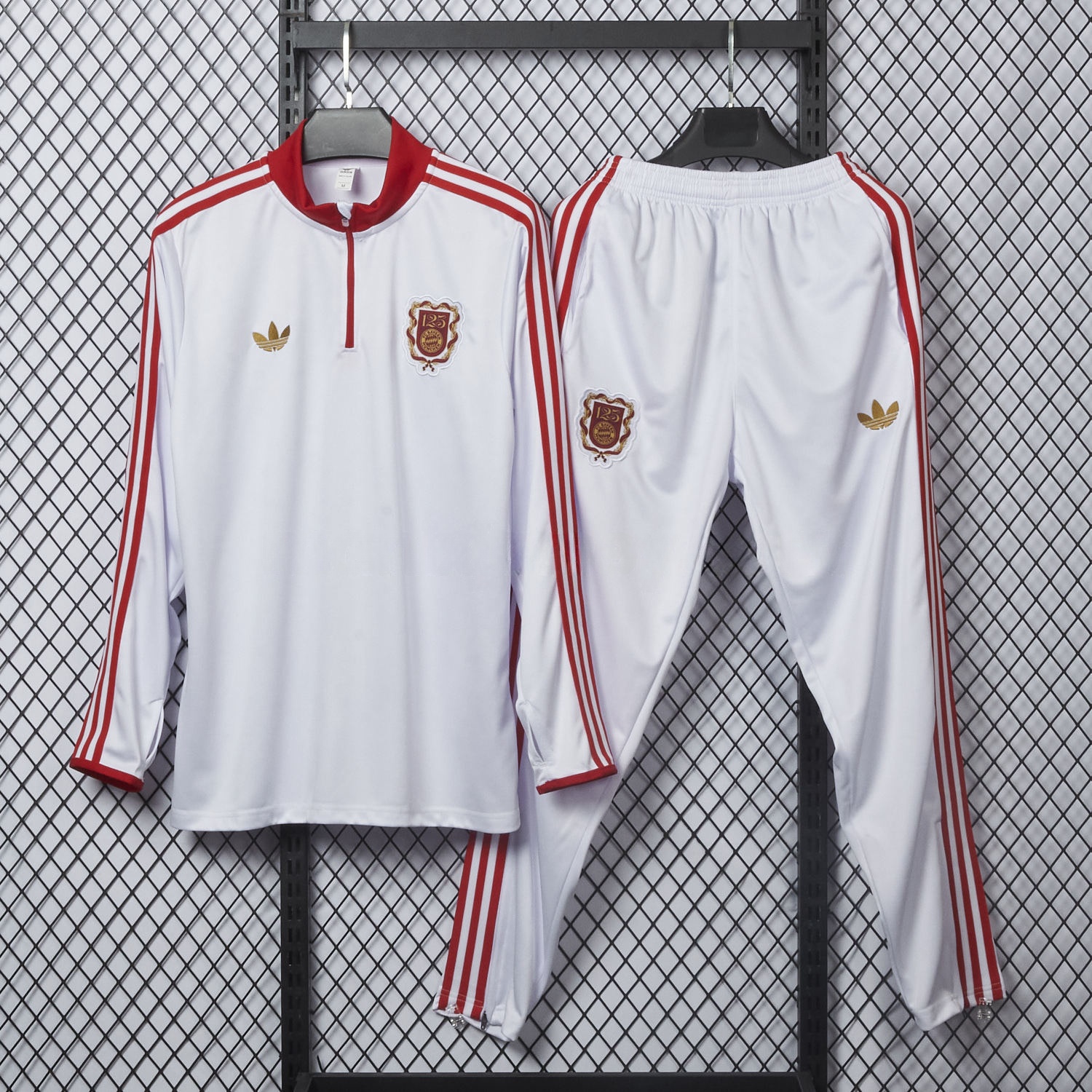 Bayern Munich 2025 125th Anniversary 1/4-Zip Long Sleeves Training Set - White - JerseysGala