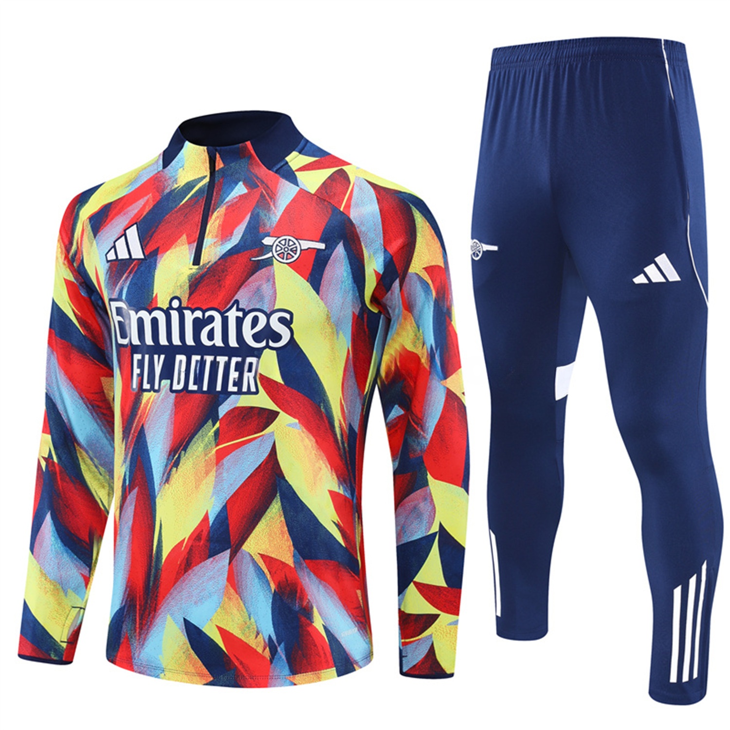 Arsenal 25-26 Long Sleeves Training Set - Colorful Camouflage Top & Royal Blue Pants - JerseysGala