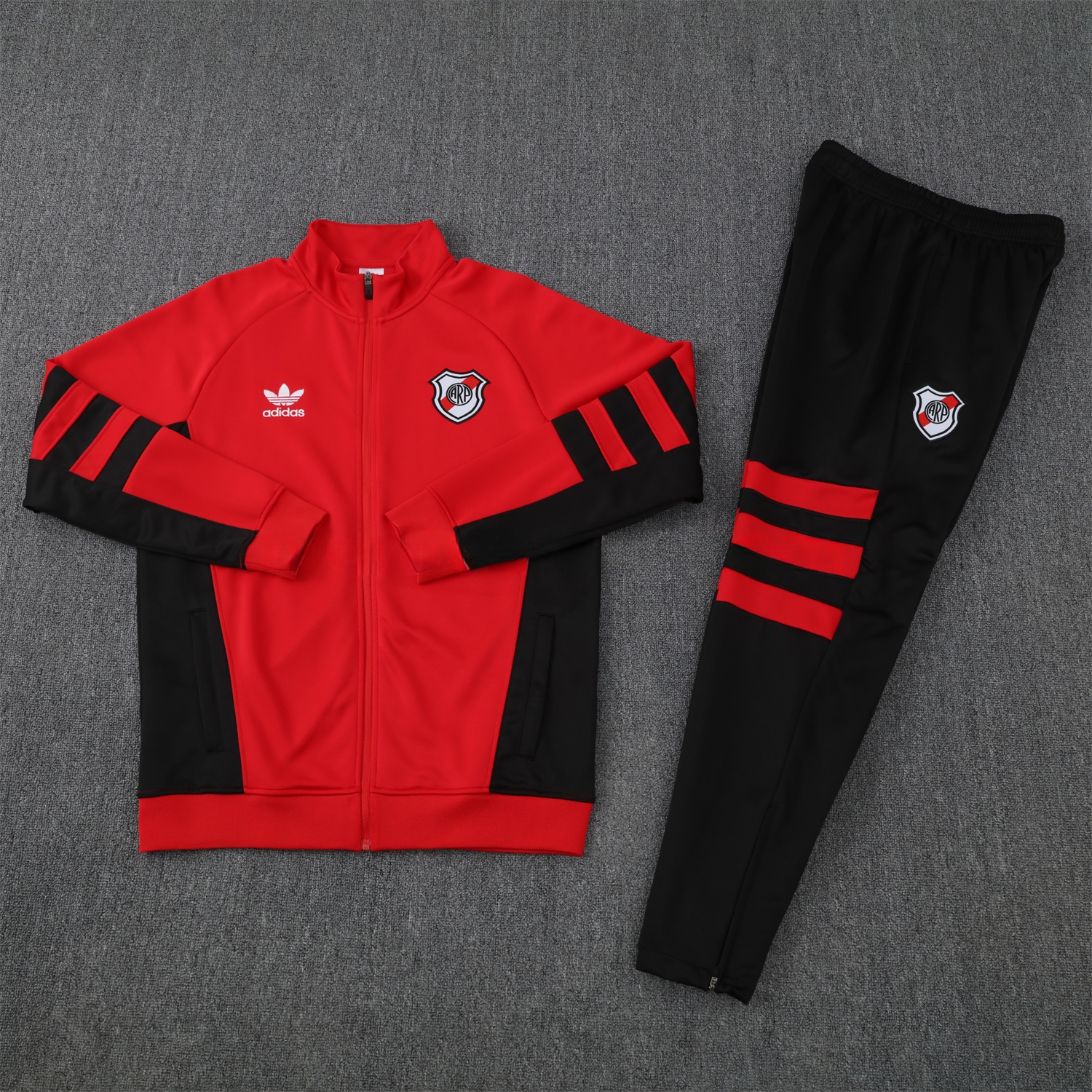 River Plate 25-26 Terrace Jacket Training Tracksuit - Red Jackets & Black Pants - JerseysGala