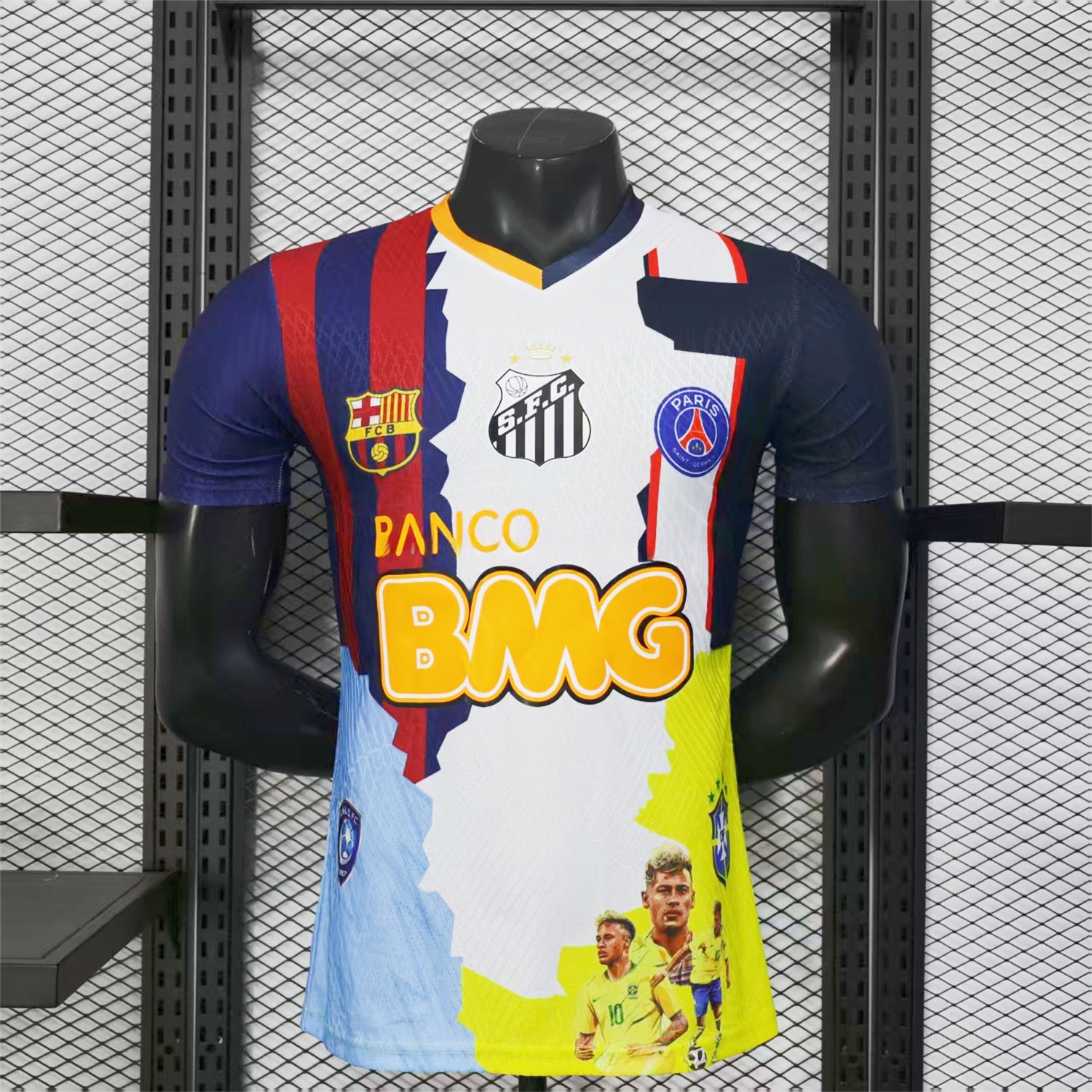 Neymar Career Commemorative Jersey - Player Version - B.A.R.S.A Brazil Paris Saint-Germain PSG Santos Al Hilal SFC - JerseysGala