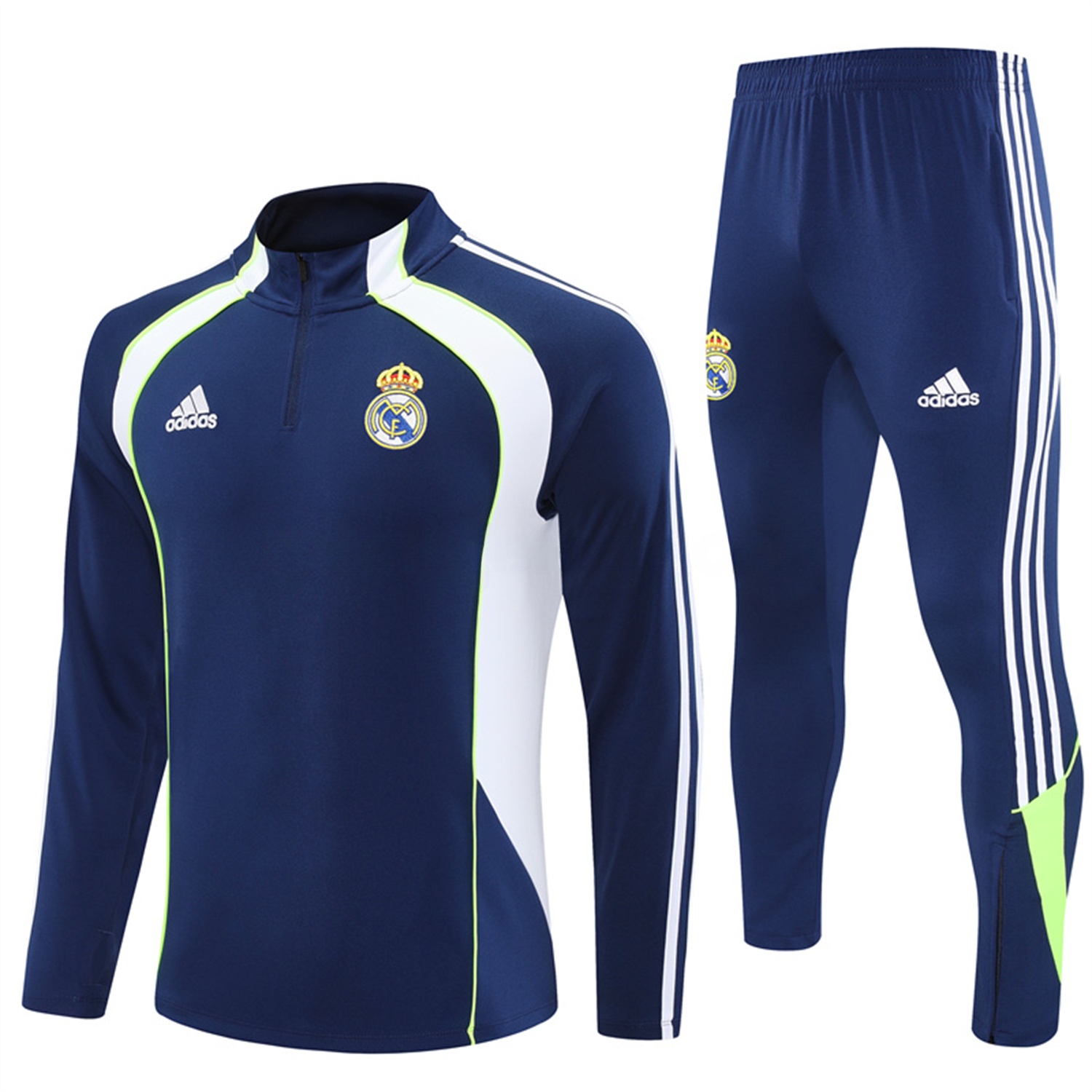 Real Madrid 25-26 Long Sleeve Training Set - Throwback Royal Blue Top and Pants - JerseysGala