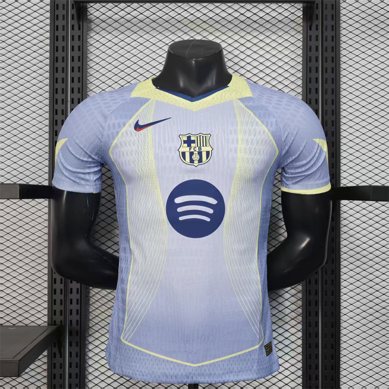 B.A.R.S.A 25-26 T90 Blue and White Gradient and Yellow Lines Special Jersey - Player Version - JerseysGala