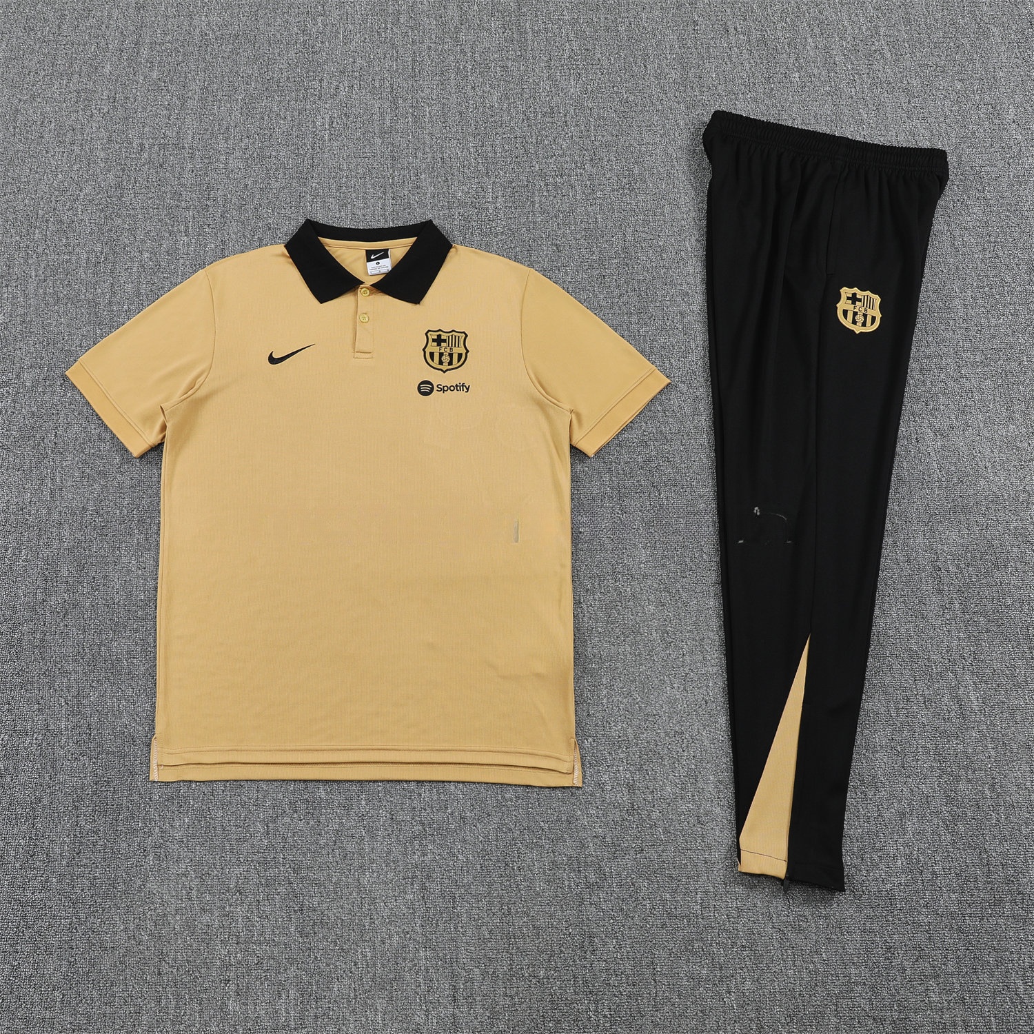 B.A.R.S.A 25-26 POLO Short-Sleeve Training Set - Light Brown Top and Black Pants - JerseysGala