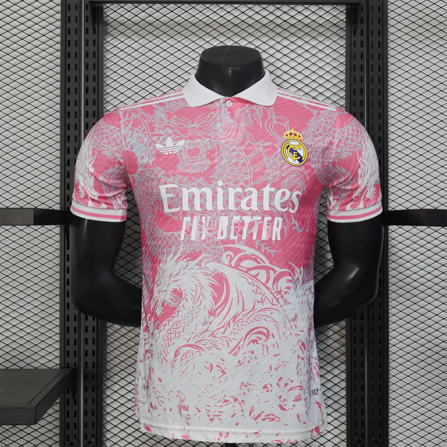 Real Madrid 25-26 Pink and White Gradient Chinese and Western Style Dragon Jersey - Player Version - JerseysGala