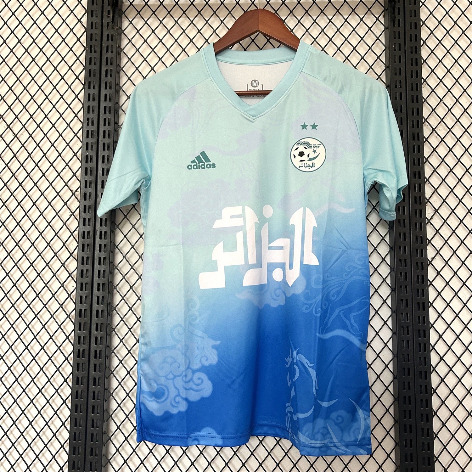 Algeria 25-26 Blue Green Gradient Auspicious Cloud Pattern Special Jersey - Fans Version - JerseysGala