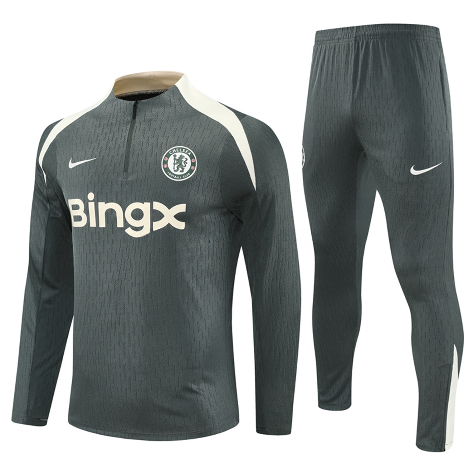 C.H.E.L.S.E.A 25-26 Long Sleeves Training Set - Army Green Top & Army Green Shorts - JerseysGala