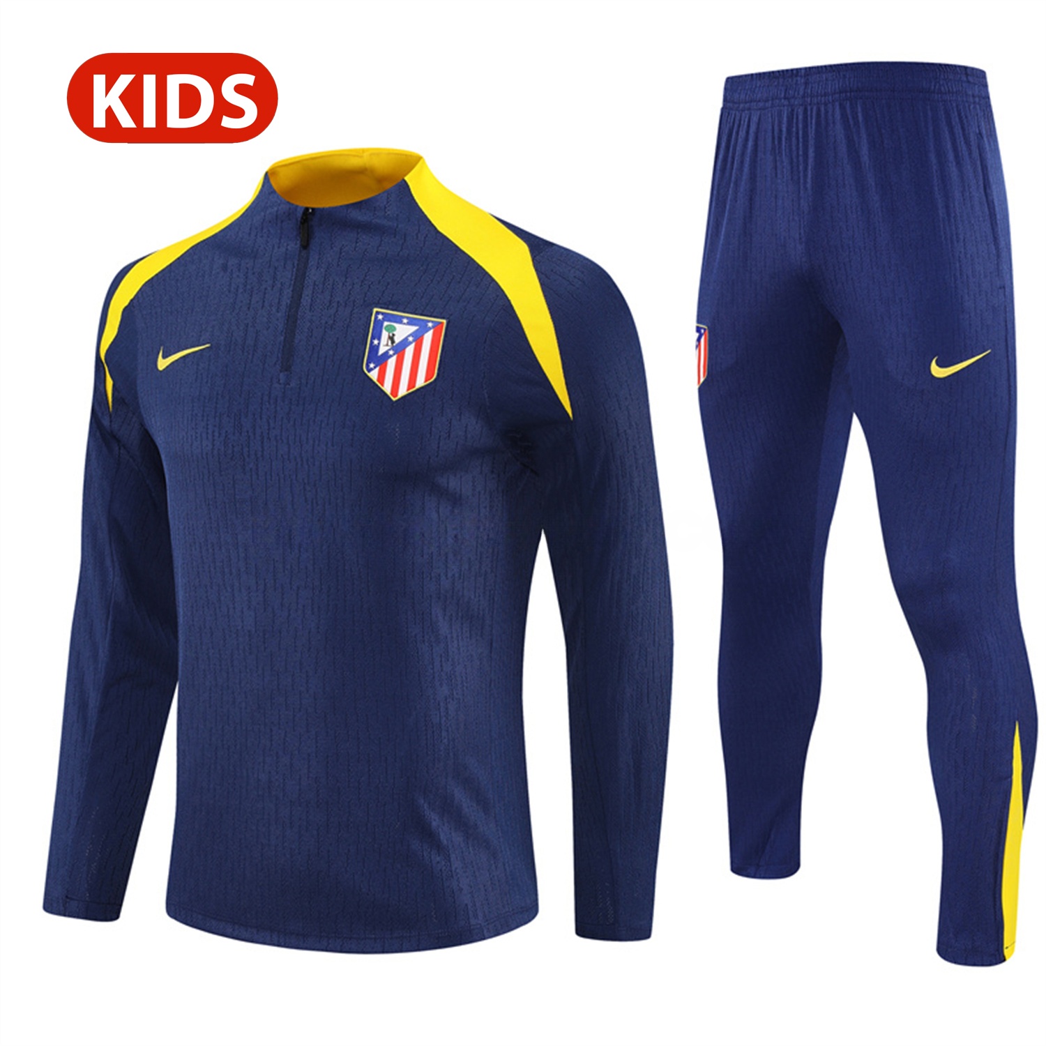 Atletico Madrid 25-26 Kid Long Sleeves Training Set - Royal Blue Top & Royal Blue Pants - JerseysGala