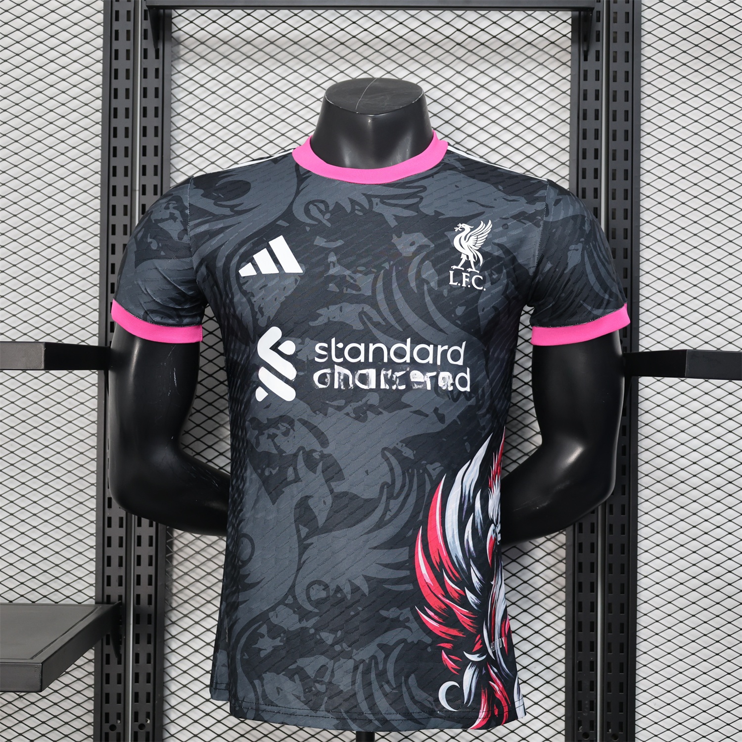 Liver.pool 25-26 Red White Liver.pool Bird Black Special Jersey - Player Version - JerseysGala