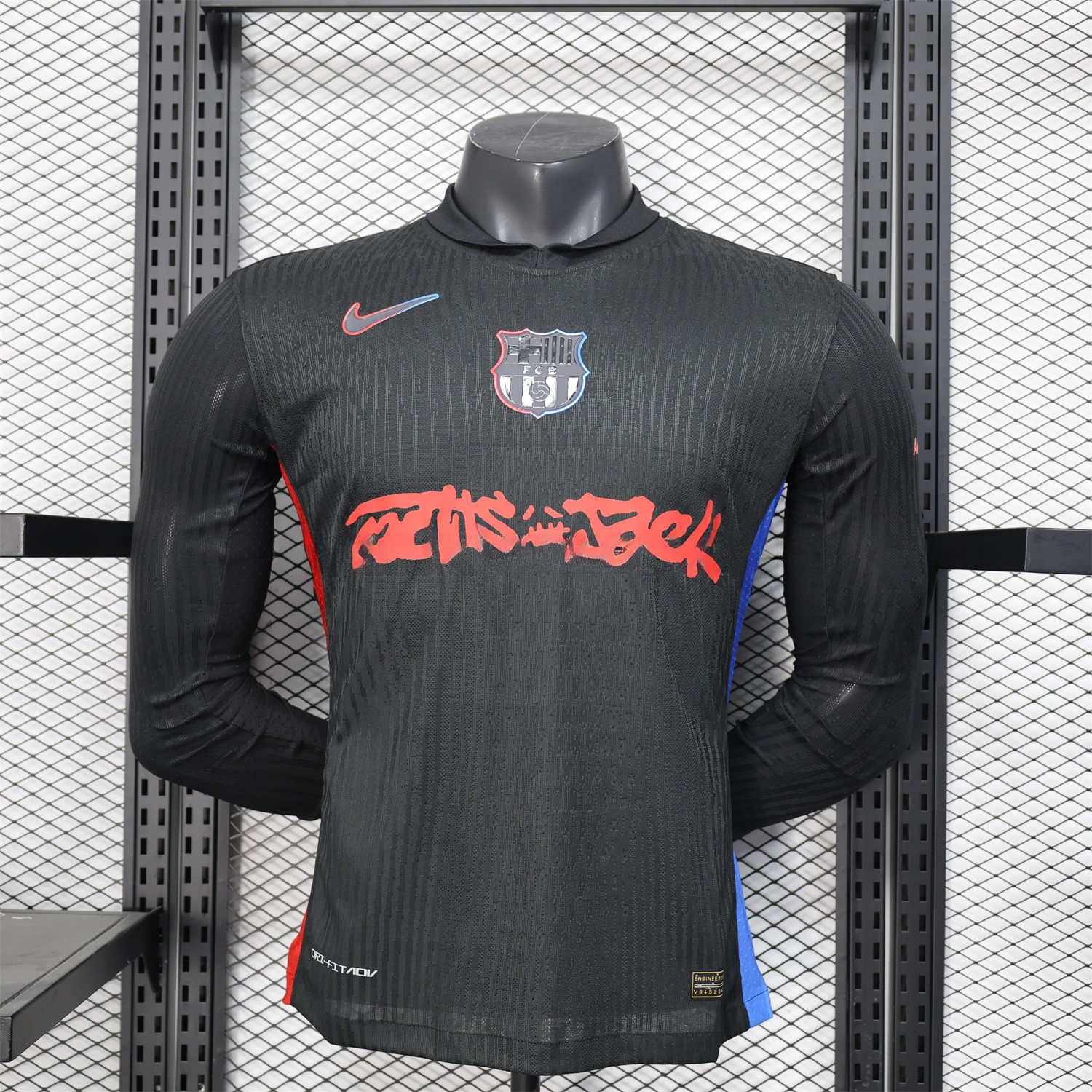 B.A.R.S.A x Travis Scott 24-25 Away Black Long Sleeves Jersey - Player Version - JerseysGala
