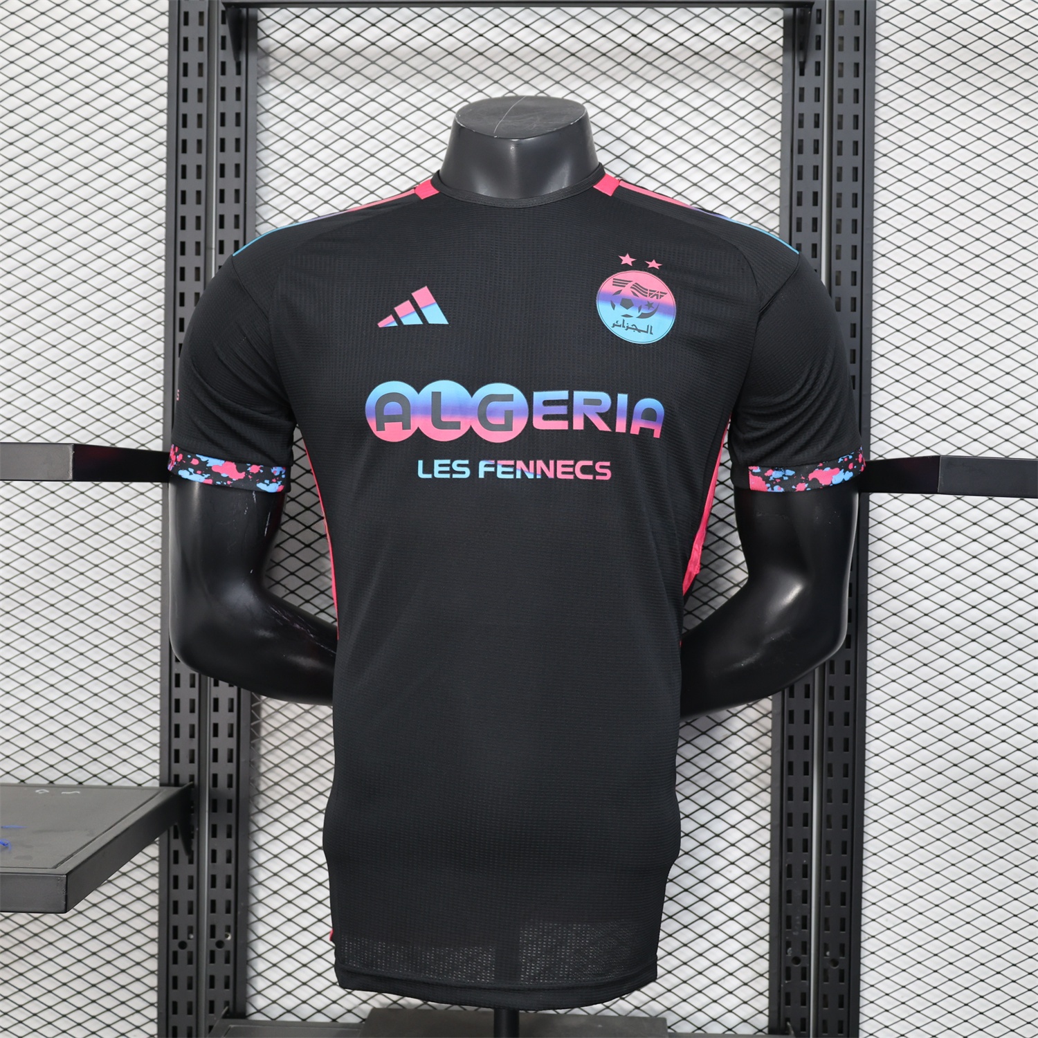 Algeria 25-26 Pure Black with Fluorescent Green Powder Advertising Jersey - Player Version - JerseysGala
