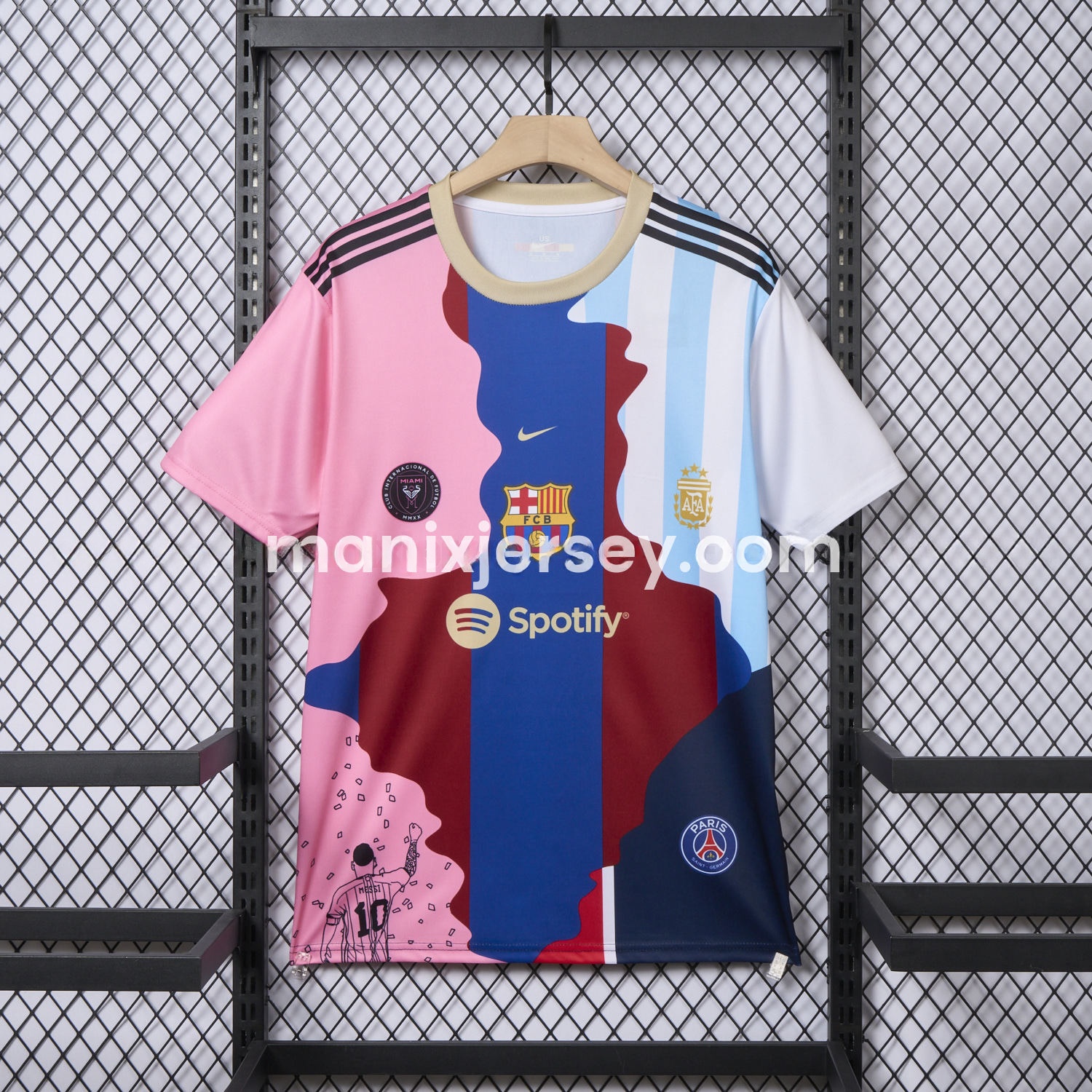 Messi Career Commemorative Jersey - Fans Version - Barcelona Argentina Paris Saint-Germain PSG INT M.A.M - JerseysGala