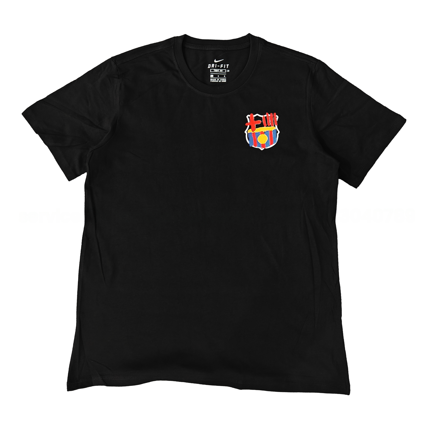 Barcelona Tots Units Fem Força Full-Color Drawing Of The Shield T-shirt【Black】 - JerseysGala