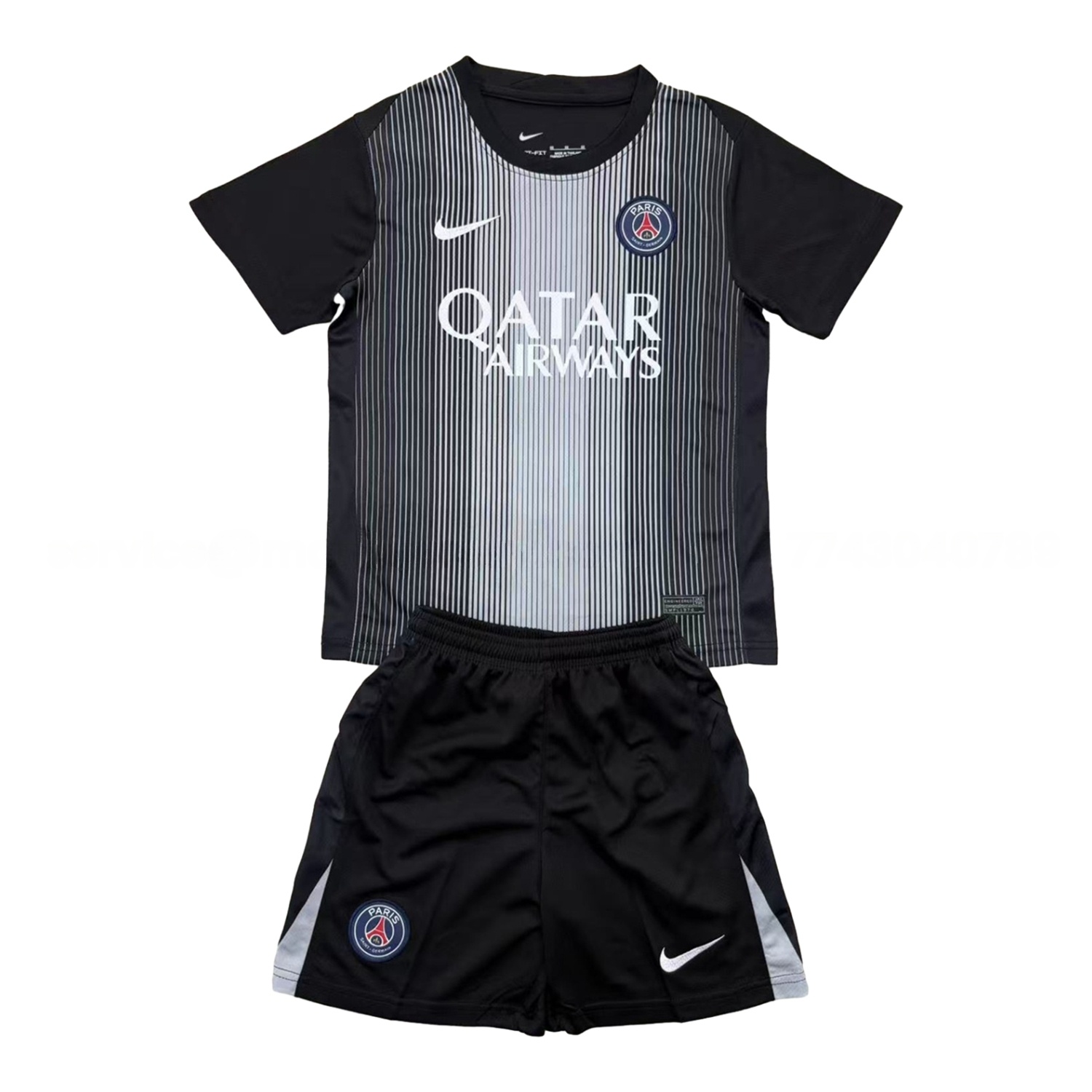 Paris Saint-Germain PSG 25-26 Black Goalkeeper Men's Adult Jersey Set - Fans Version - JerseysGala