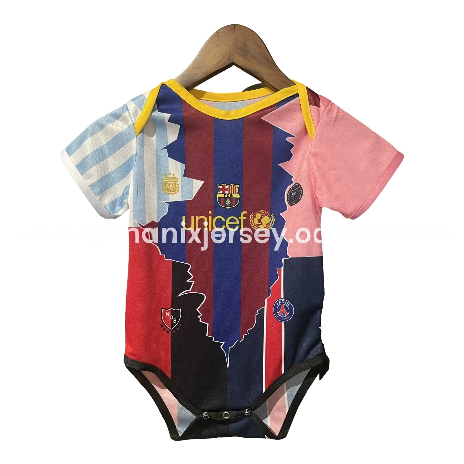 Messi Career Commemorative Baby Crawling Suit - Argentina Barcelona INT M.A.M Paris Saint-Germain PSG - JerseysGala