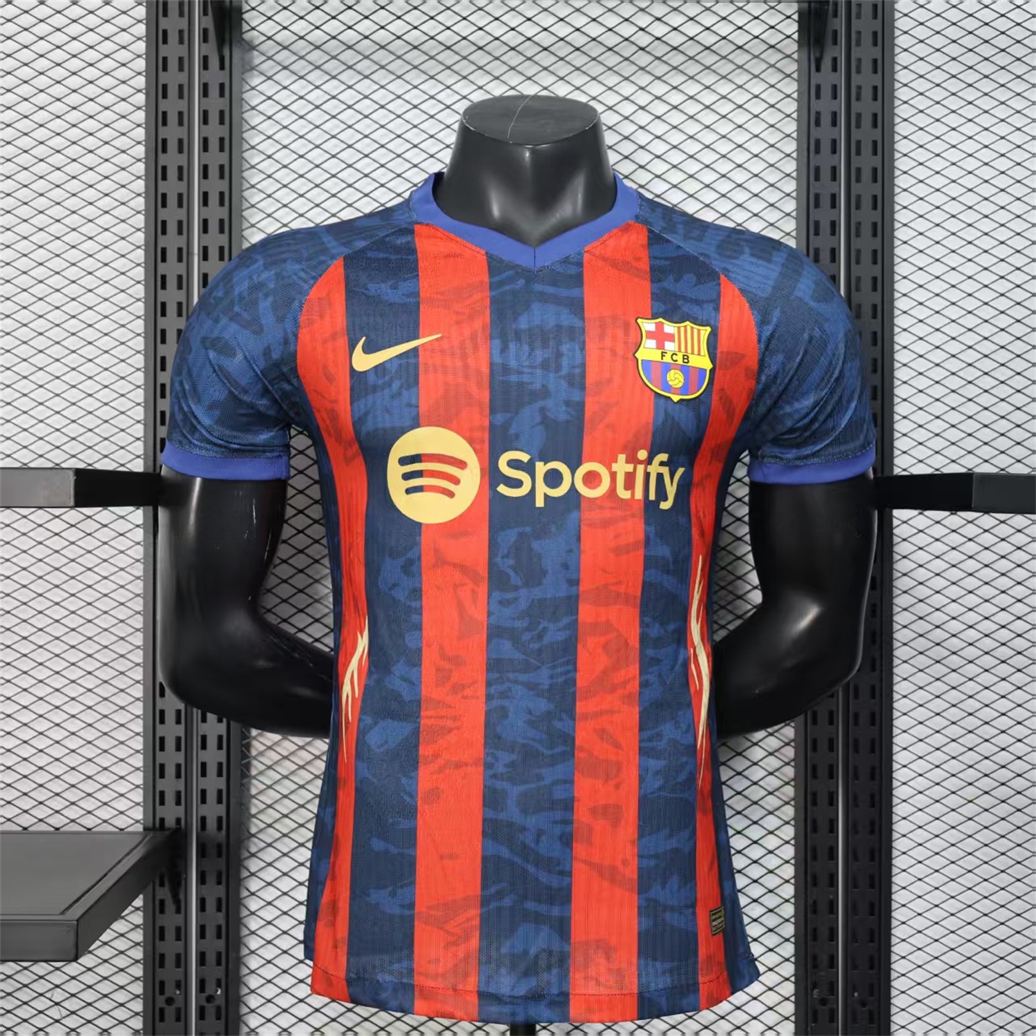 Barcelona 25-26 Yellow Spotify Logo Red & Blue Lines Special Jersey - Player Version - JerseysGala